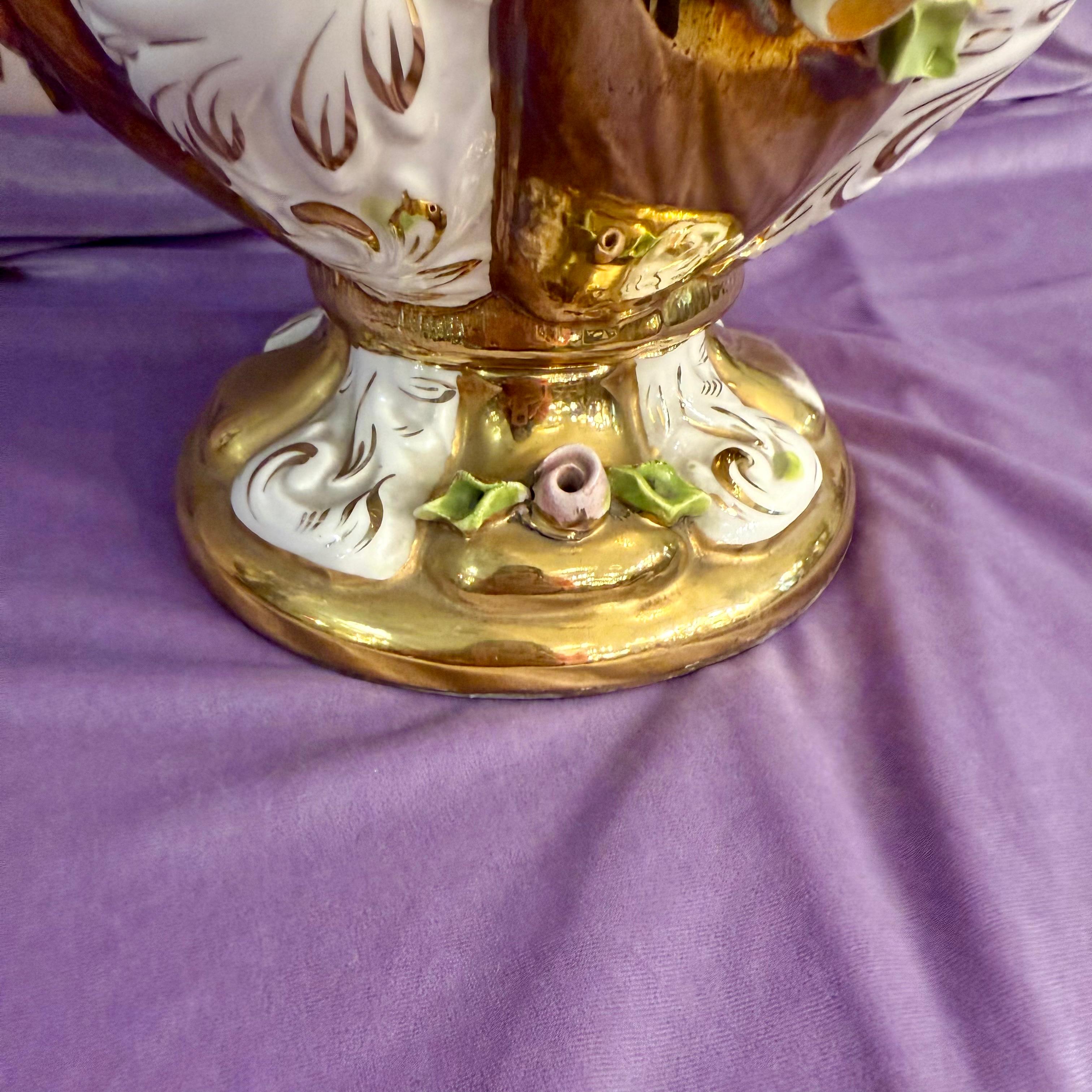 Vintage Italian Painted Ceramic Urn