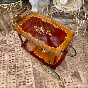 Vintage Italian Inlaid Drinks Trolley - SOLD