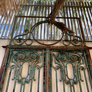 Elegant Antique Green Argentina Salvaged Gate