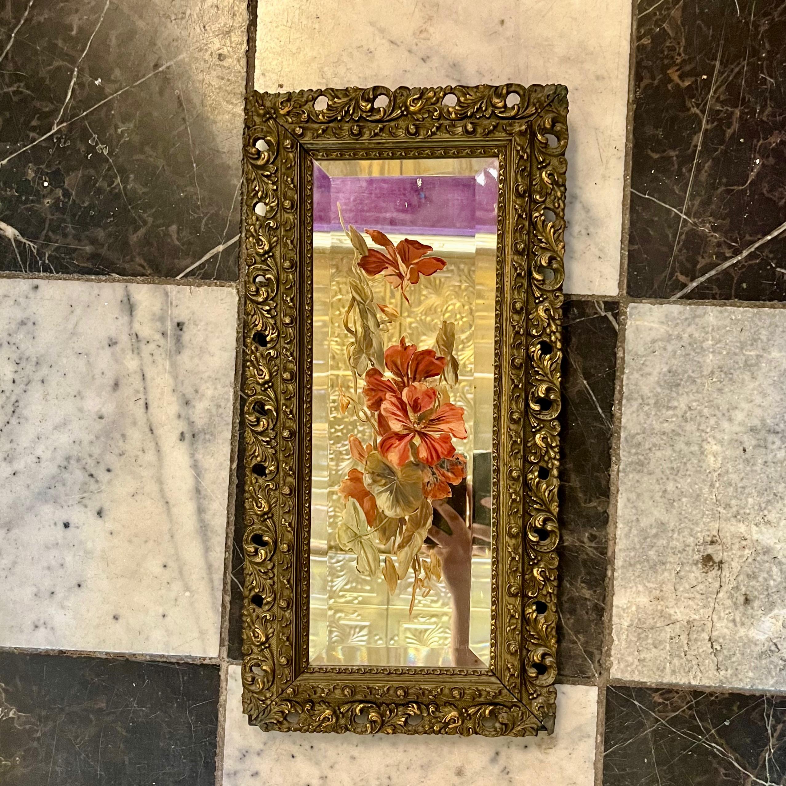 Beautiful Hand Painted Antique Mirror Set – Delos Antiques