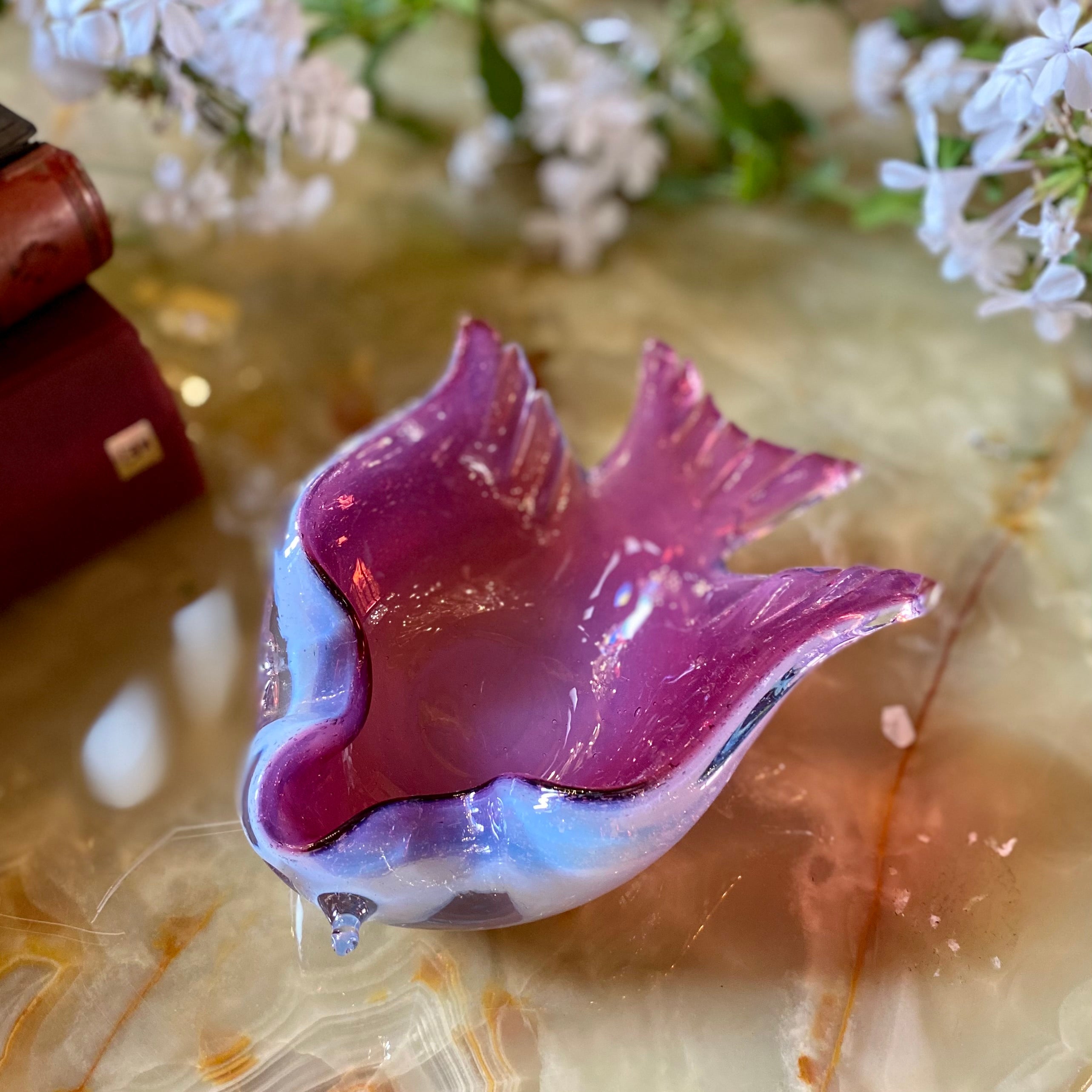 A Sweet Pink Murano Swallow Bowl