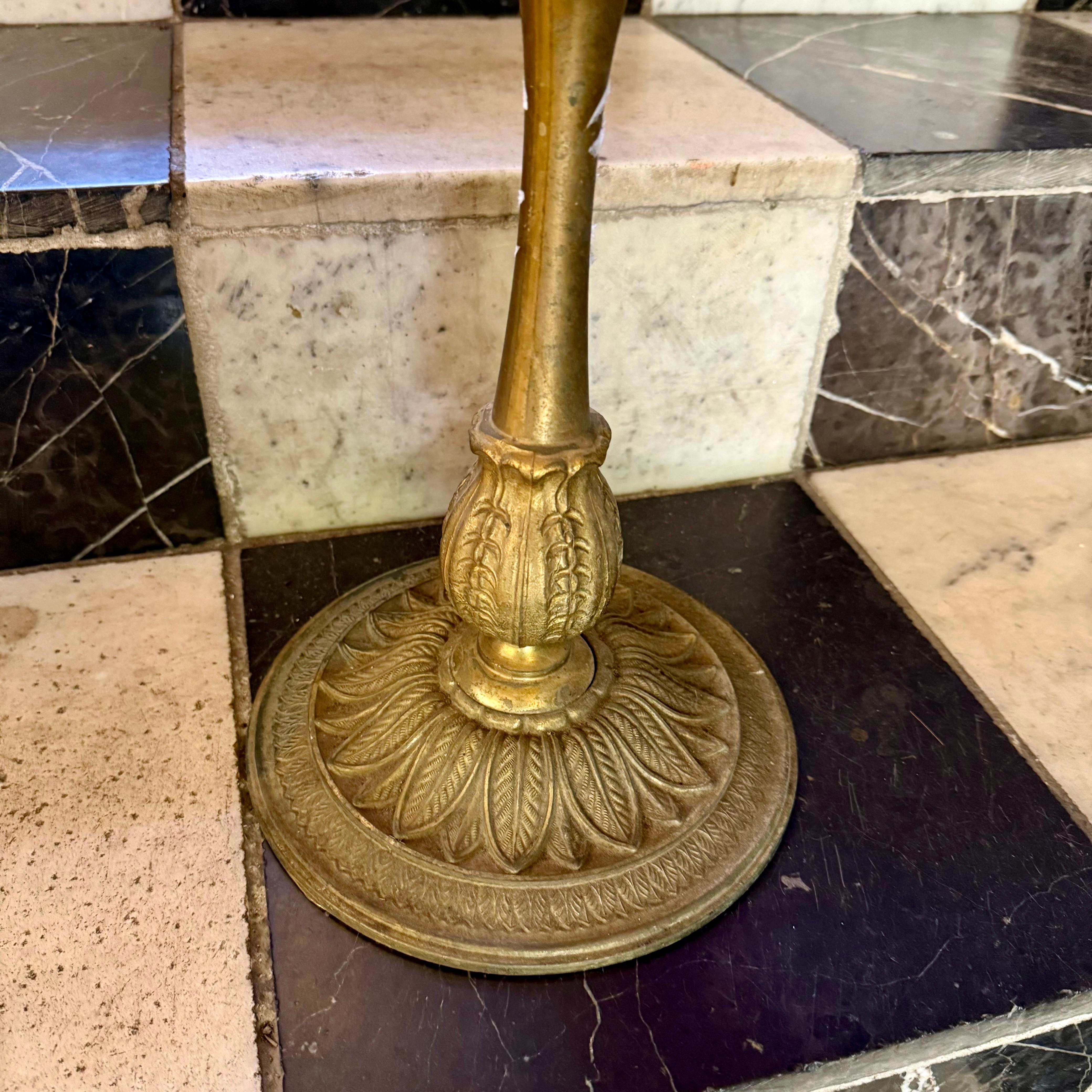 Vintage Brass and Crystal Standing Ashtray - SOLD