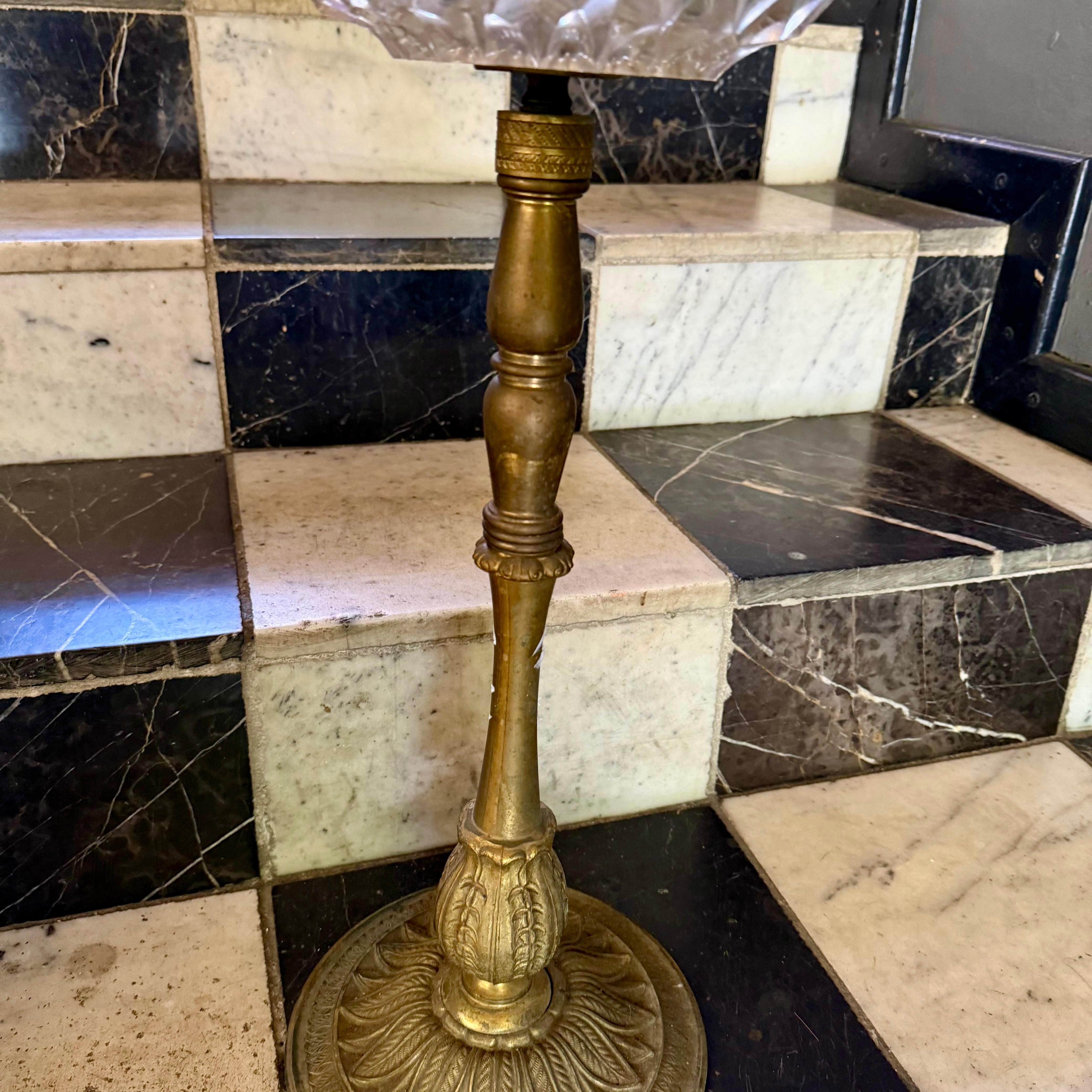 Vintage Brass and Crystal Standing Ashtray - SOLD