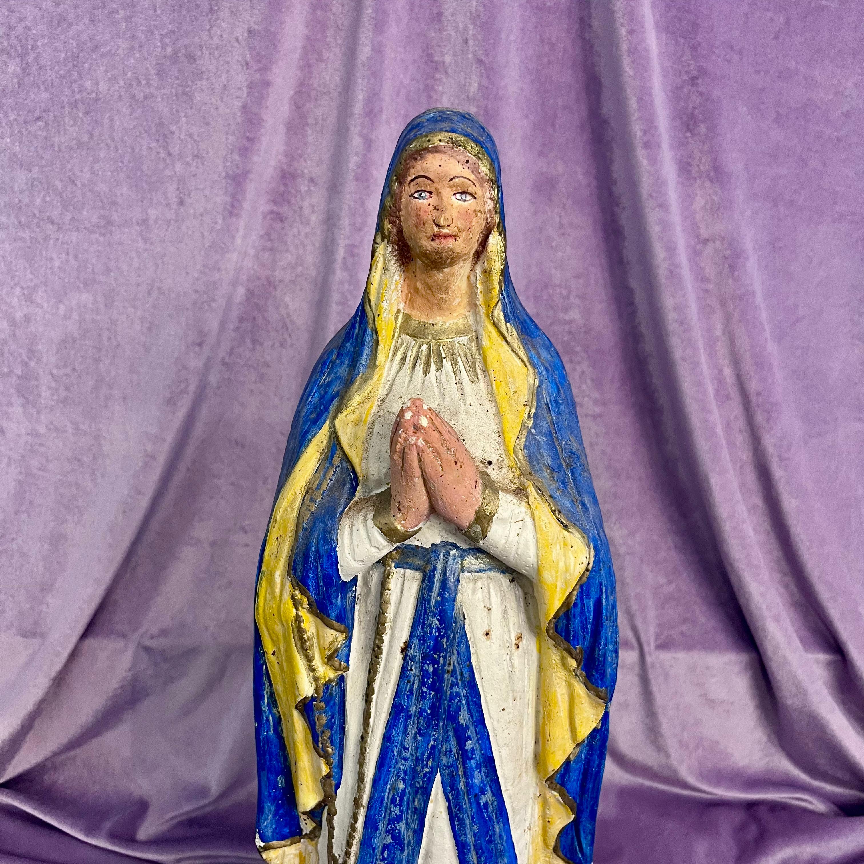 Vivid Vintage Statue of Mother Mary