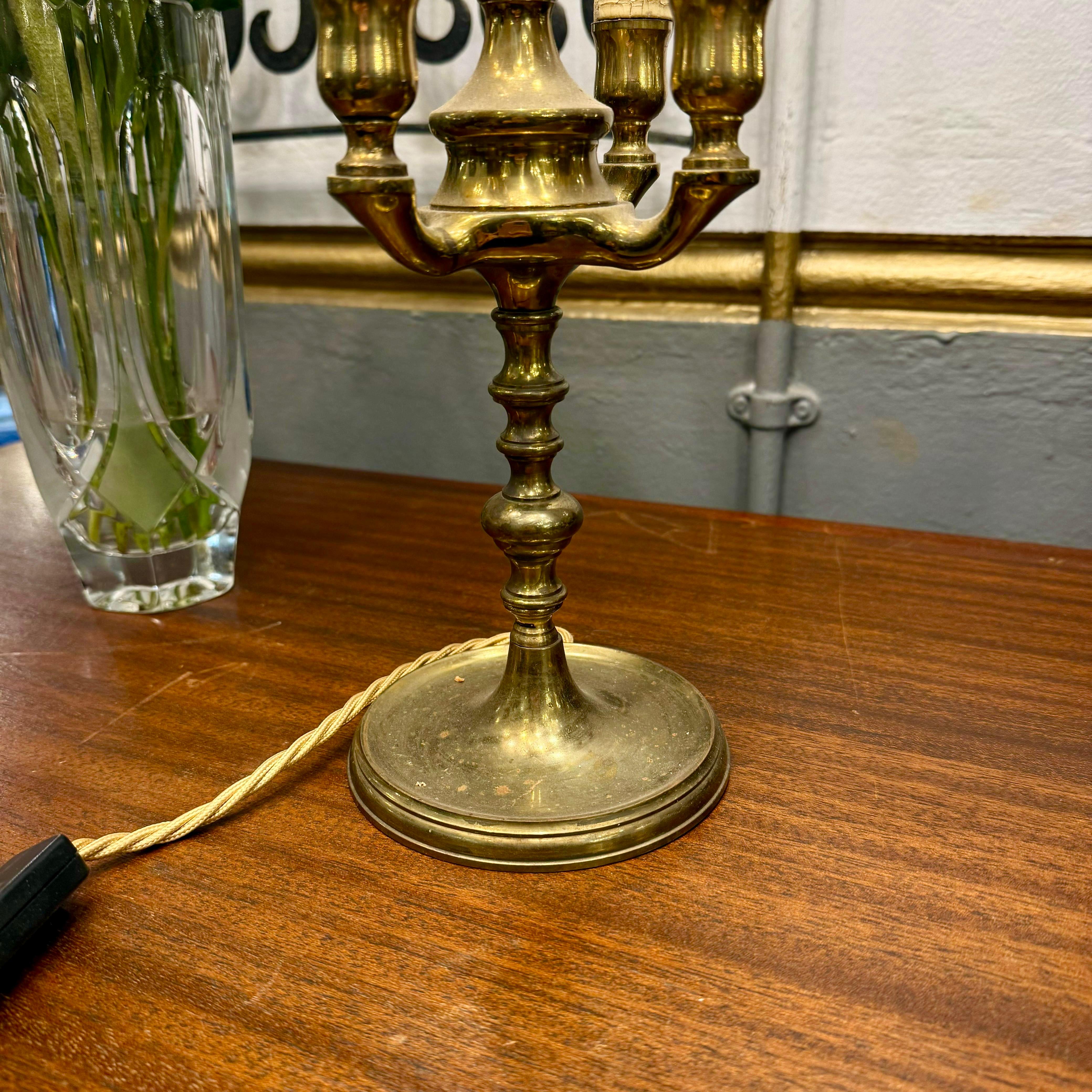 Antique Brass Table Candelabra