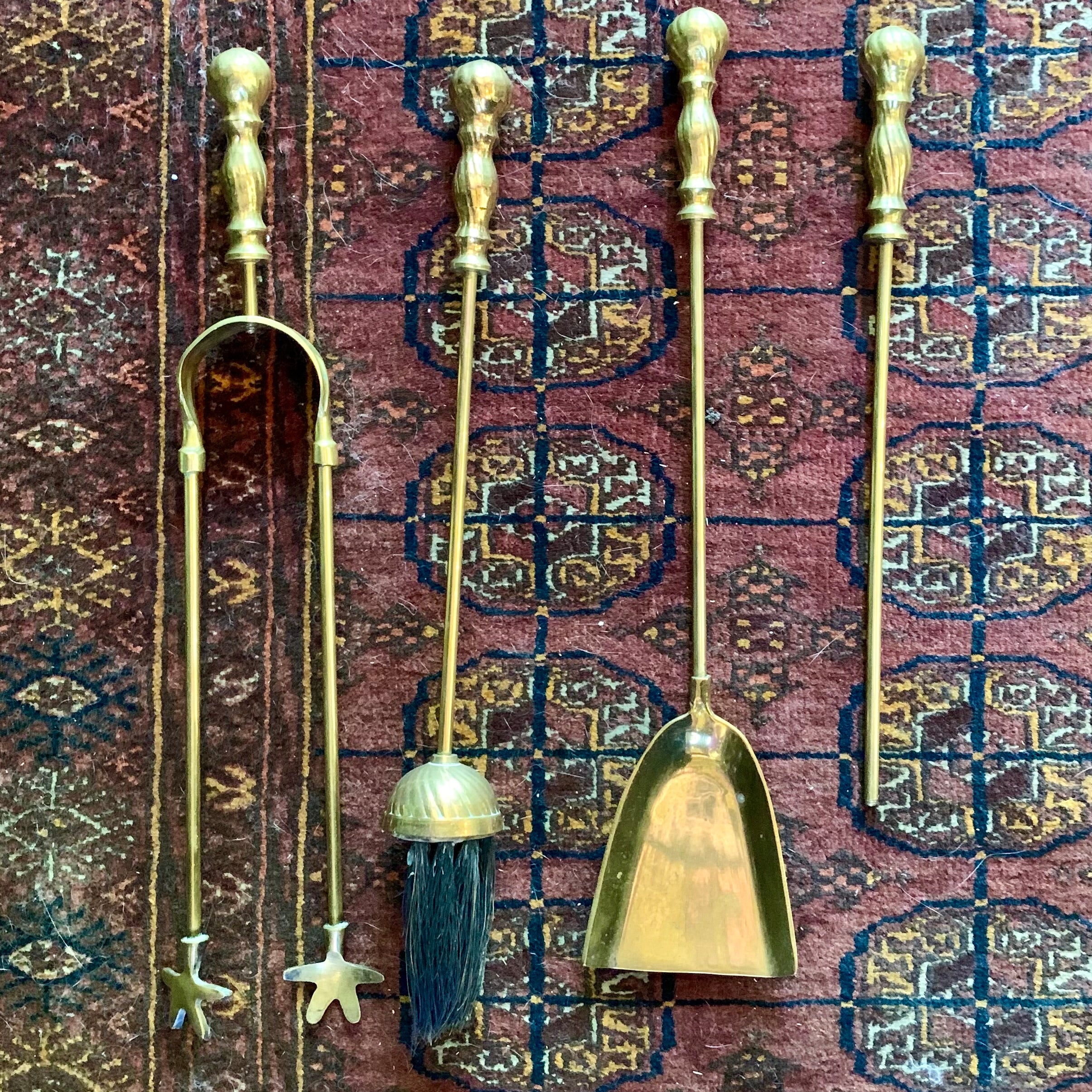 Antique Brass Fire Tool Set