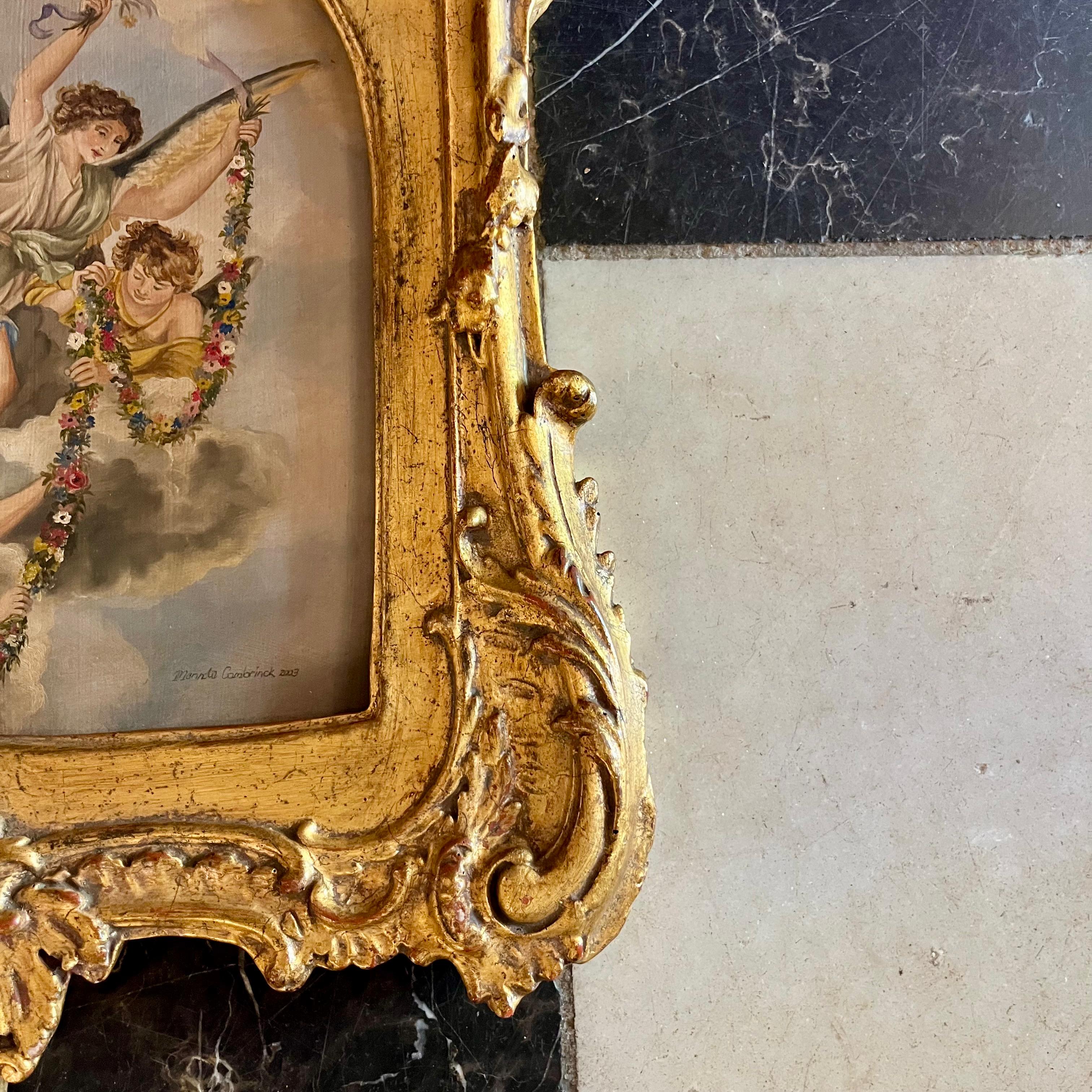 Herald Angels in Gilded Frame by Marinda Combrinck — Oil on Board, 2003