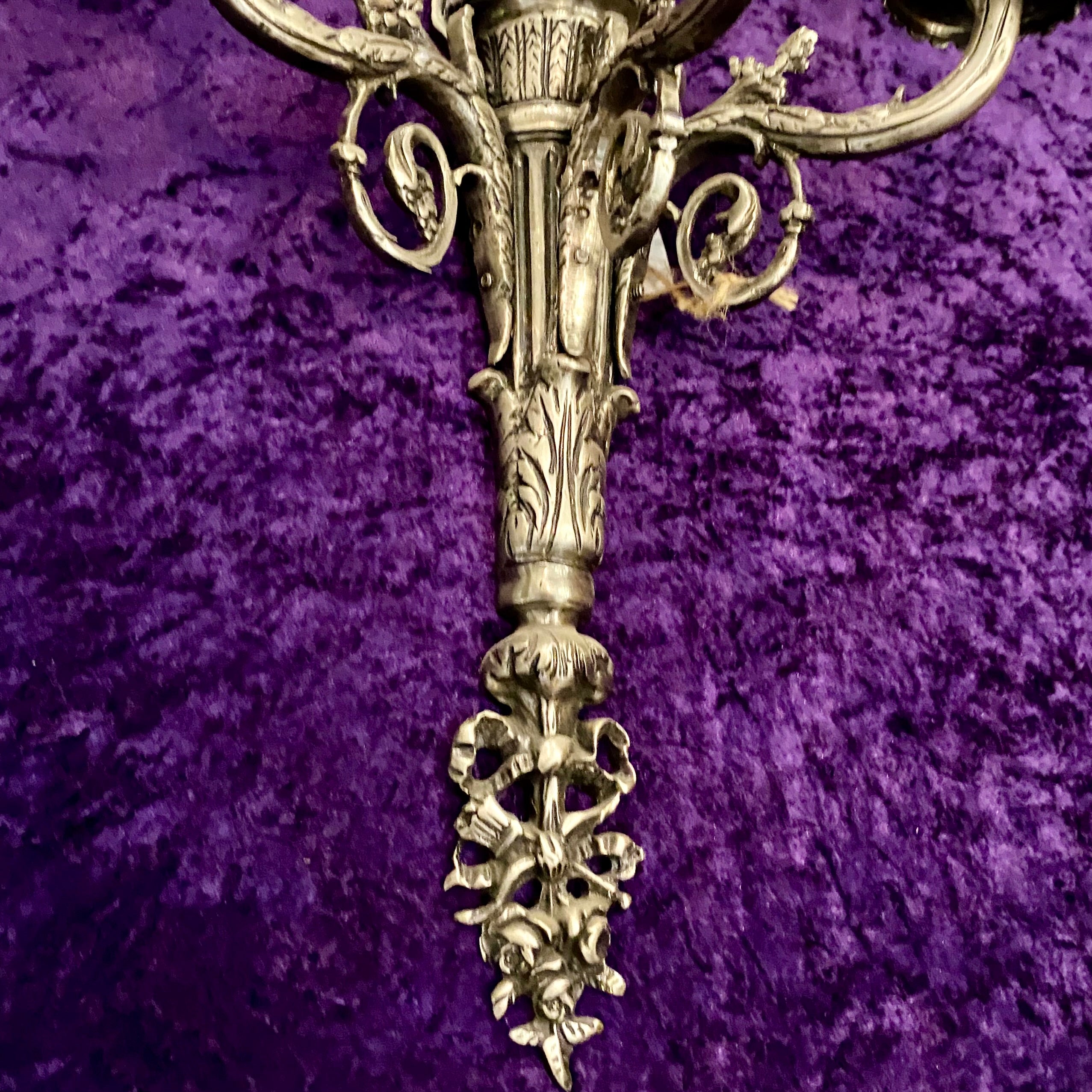 Heavy Cast Antique Nickel Plated Empire Style Sconce