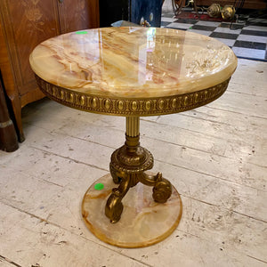 Antique Brass and Onyx Table - Pair available - SOLD