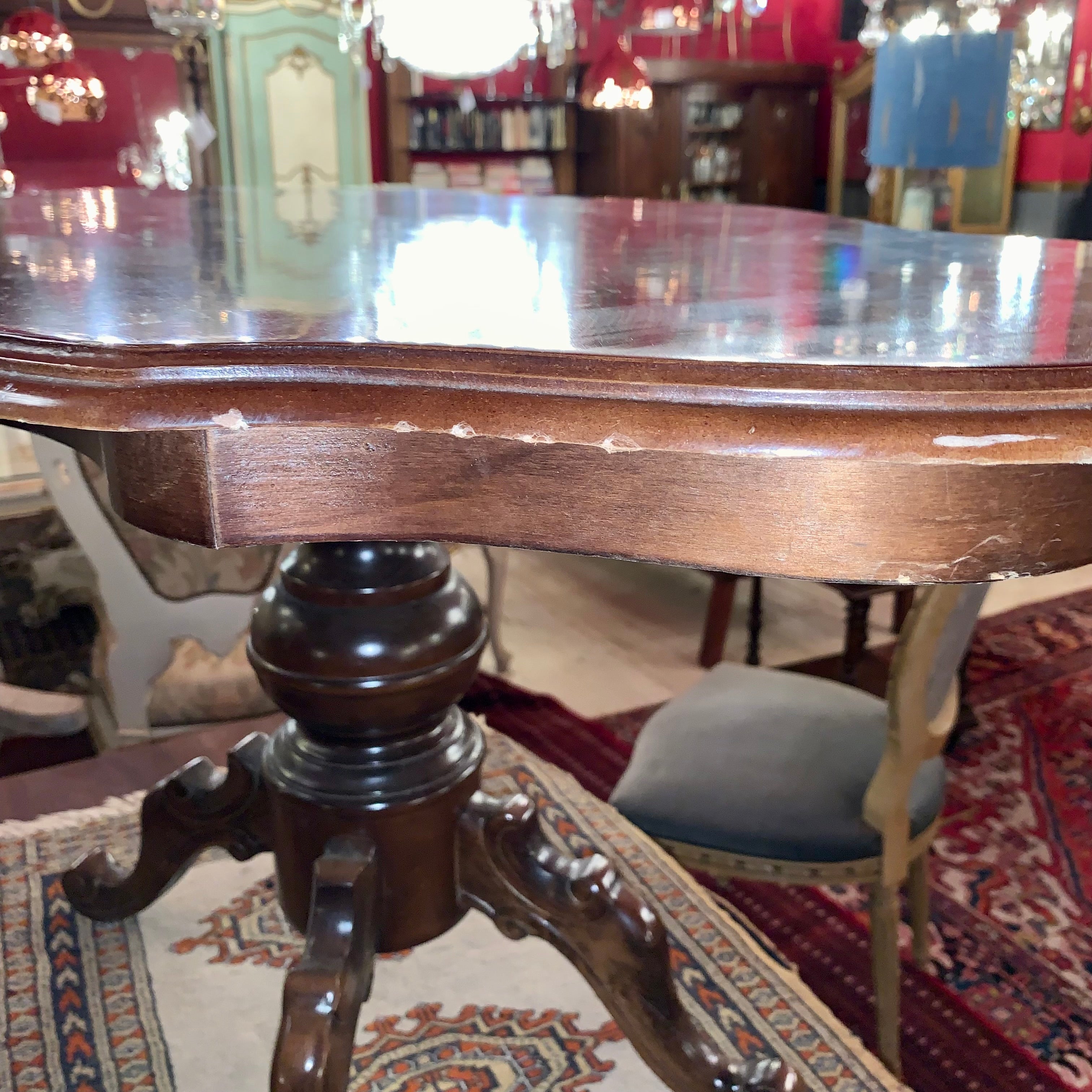 Antique Hand Carved Mahogany Table