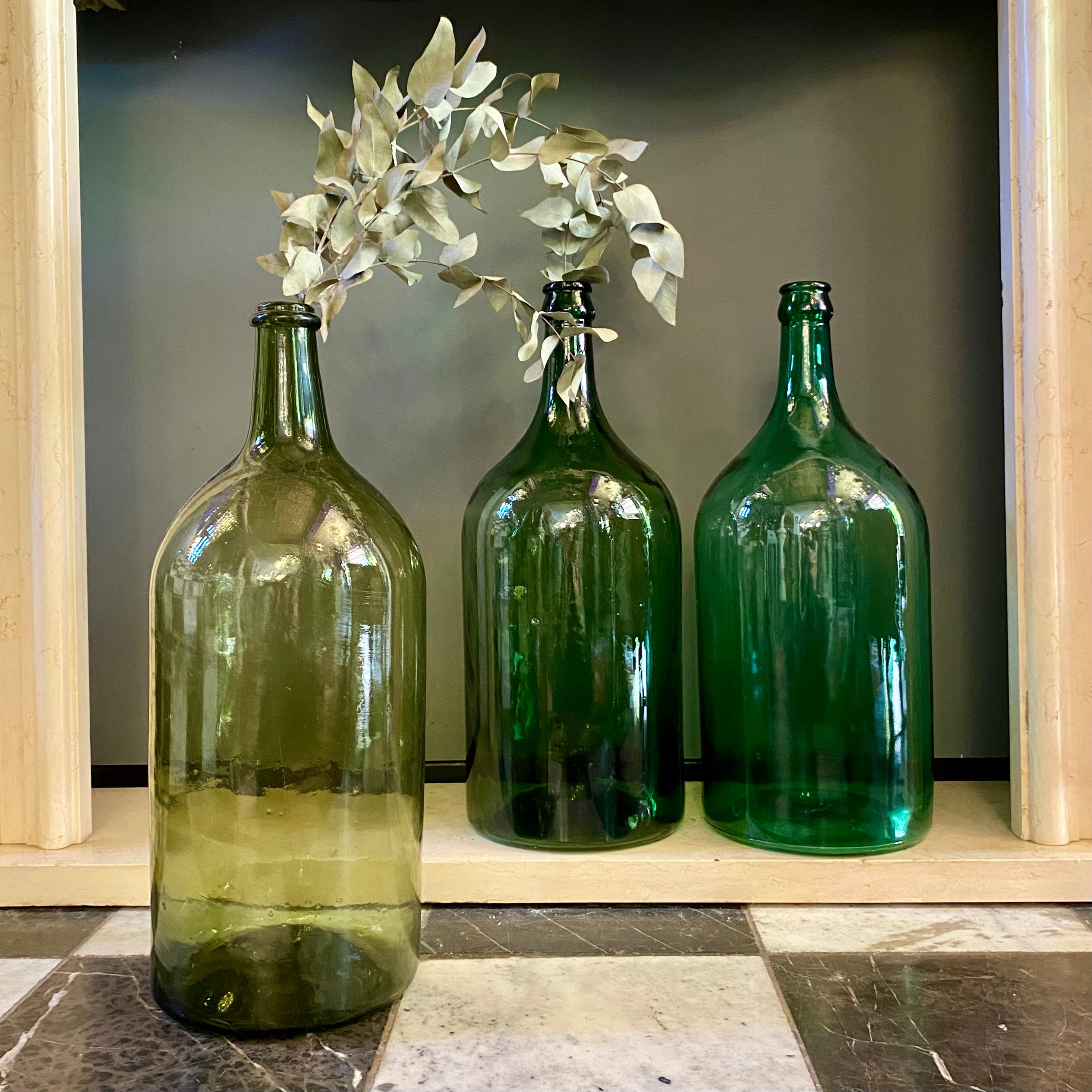 Large Antique Decorative Glass Bottles