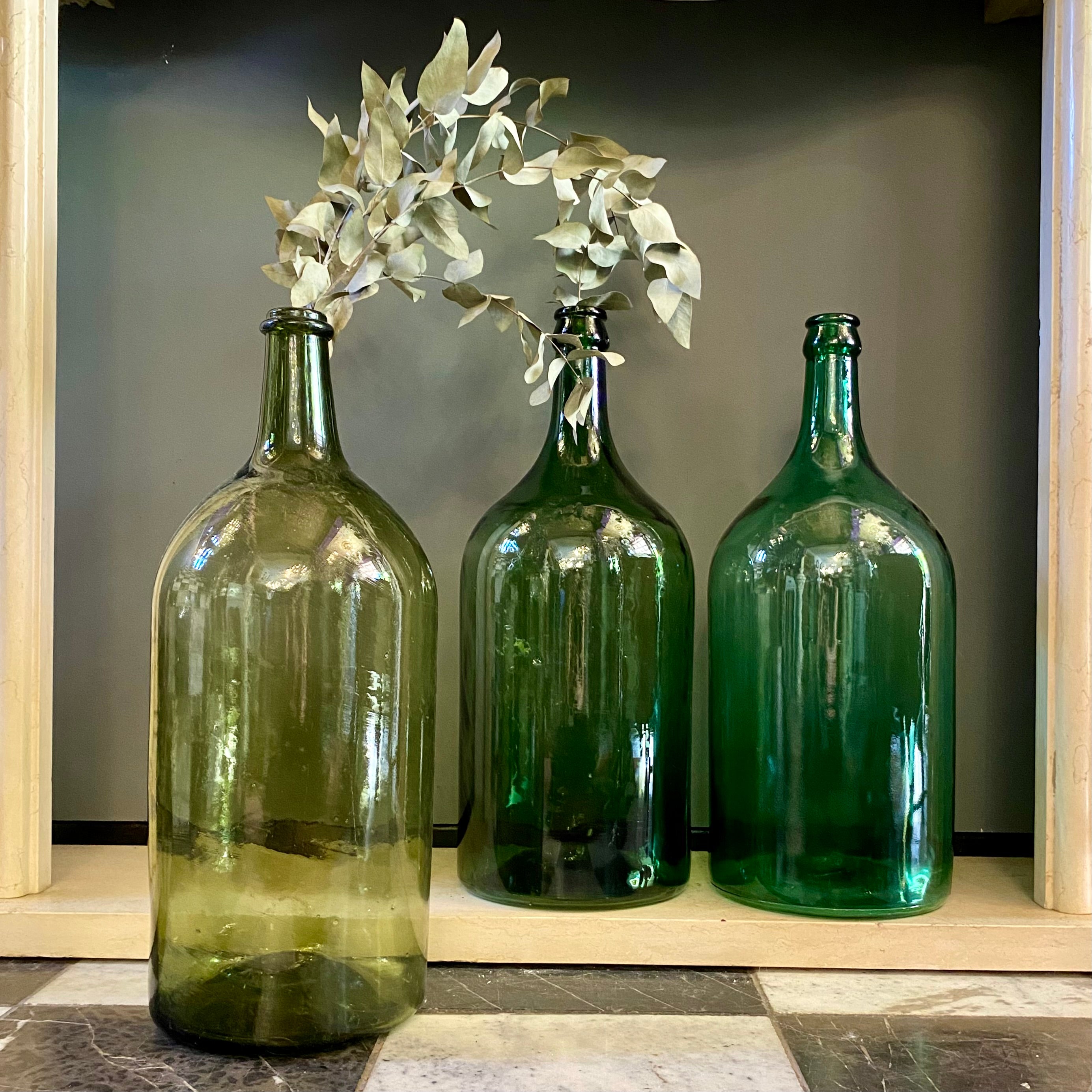 Large Antique Decorative Glass Bottles