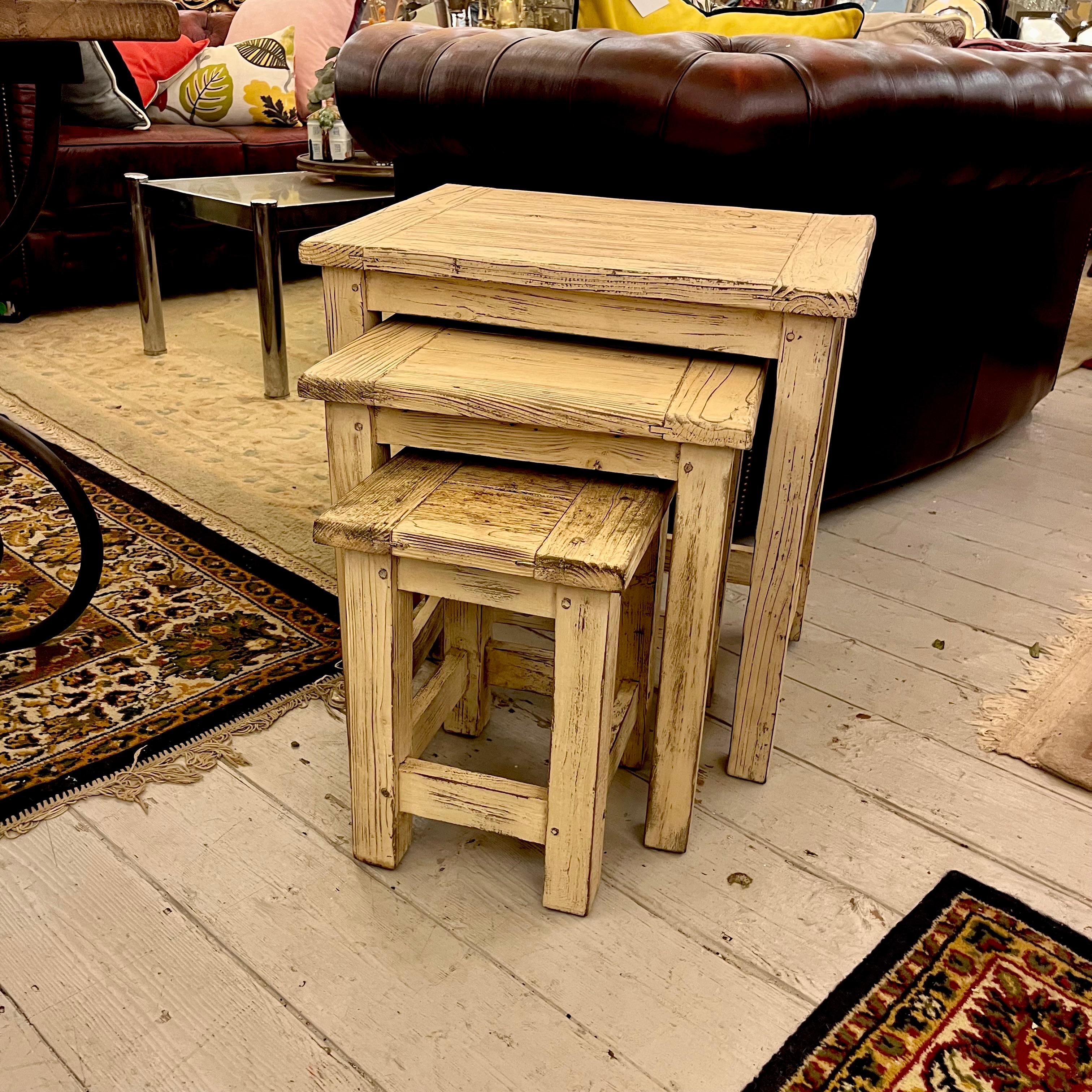 Distressed Country Cottage Nesting Tables