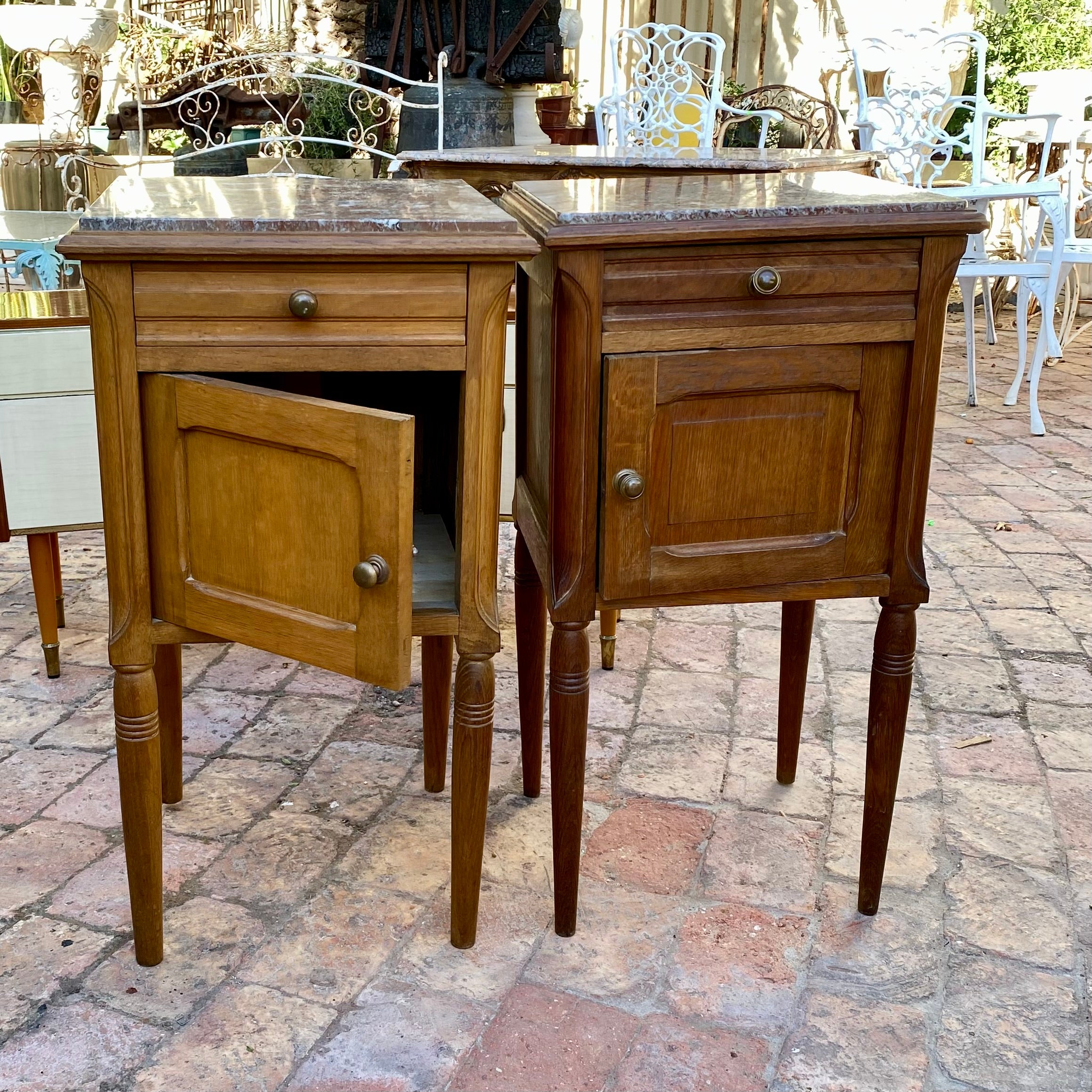 Pair of Sweet Antique Bedside Pedestals