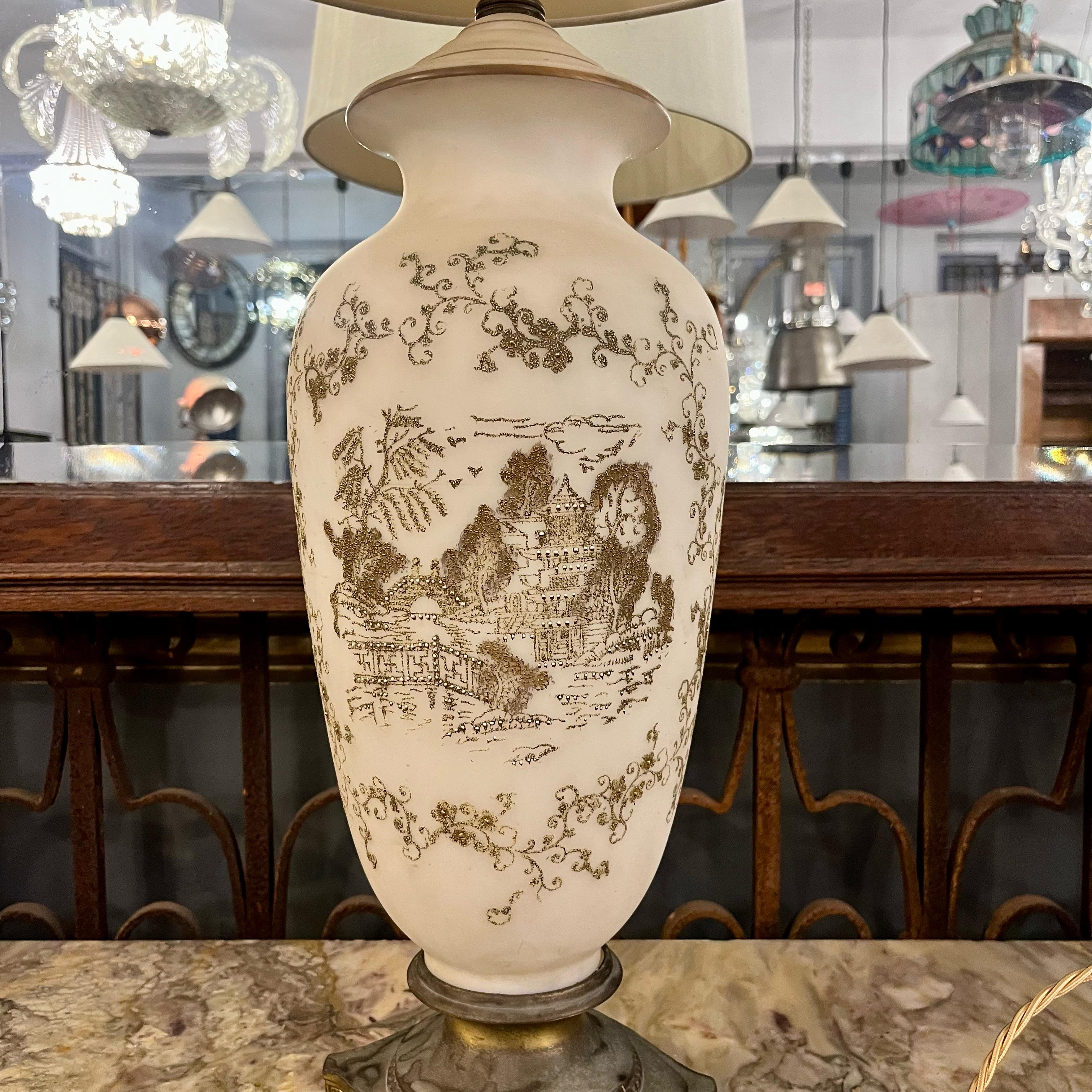 Vintage Gilt Orientalist Table Lamp, c. 1930s