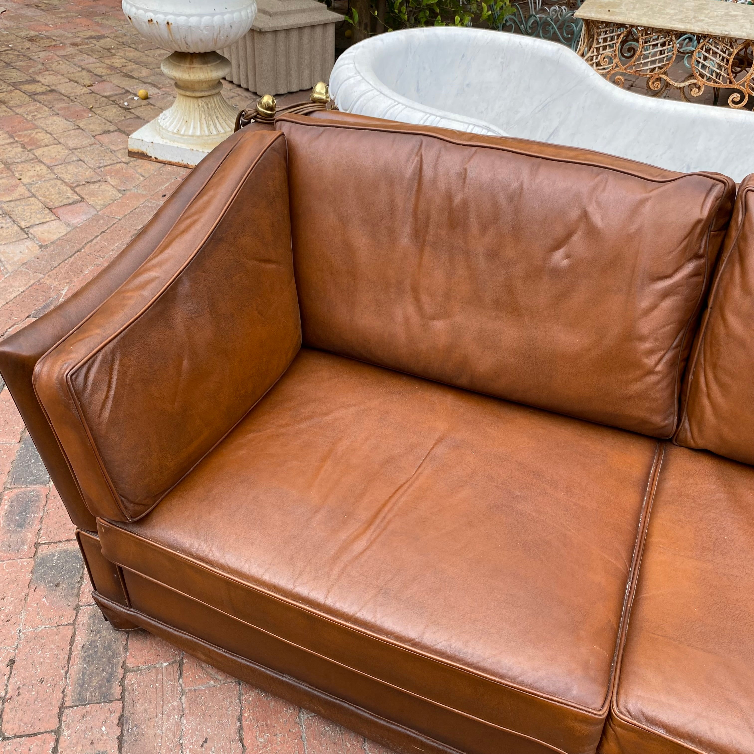 Tan Knoll Leather Sofa