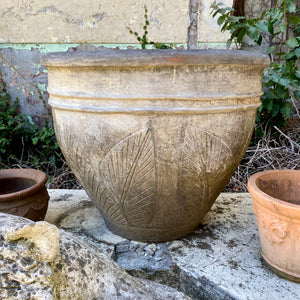 Terracotta Pot with Leaf Detail