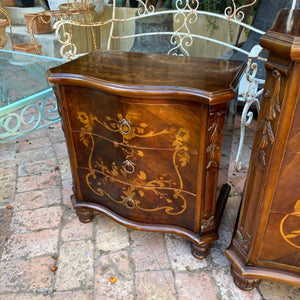 Beautiful Italian Inlay Commode and Pedestals