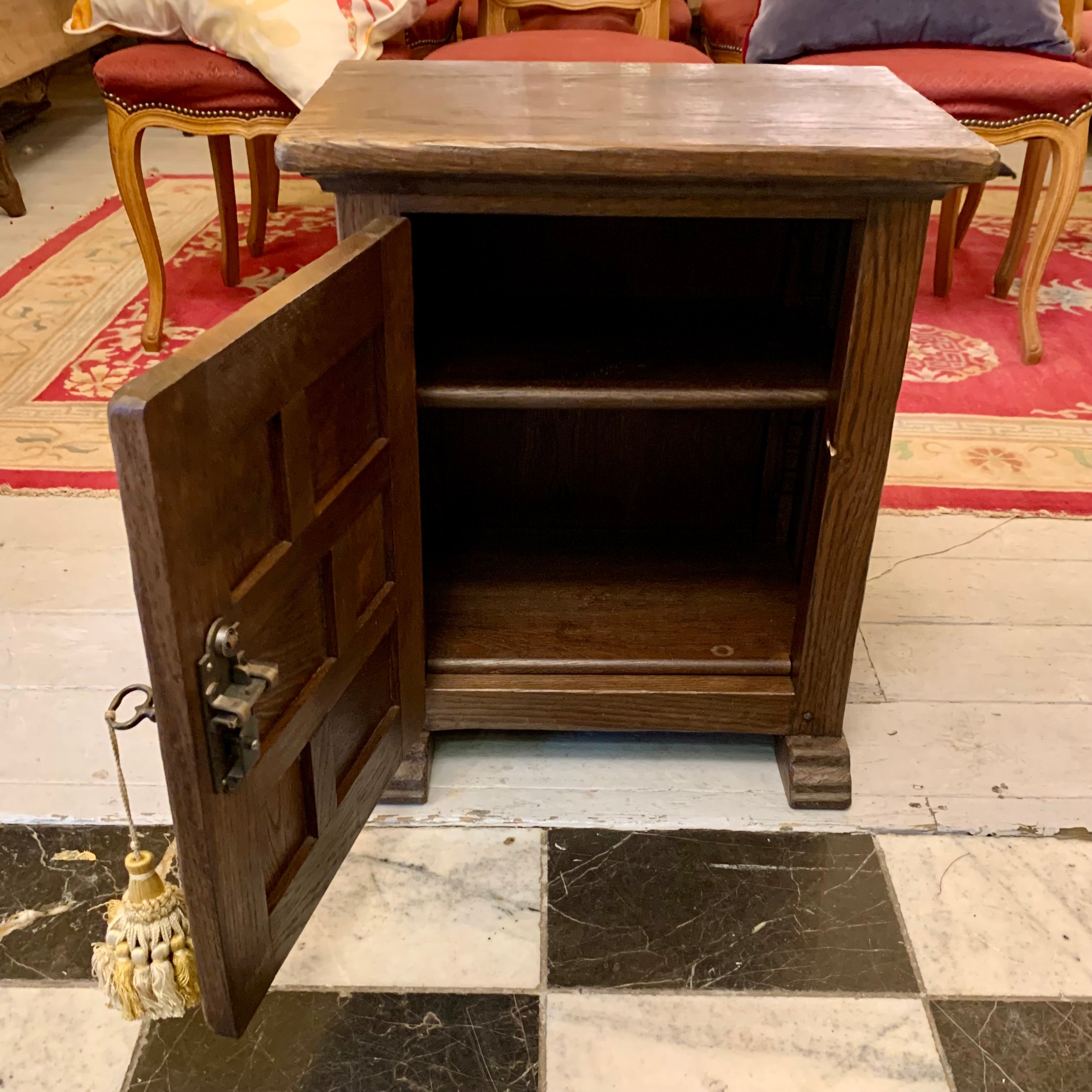 Pair of Antique Oak Spanish Bedside Pedestals