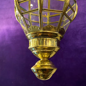 Tapered and Polished Brass Lantern