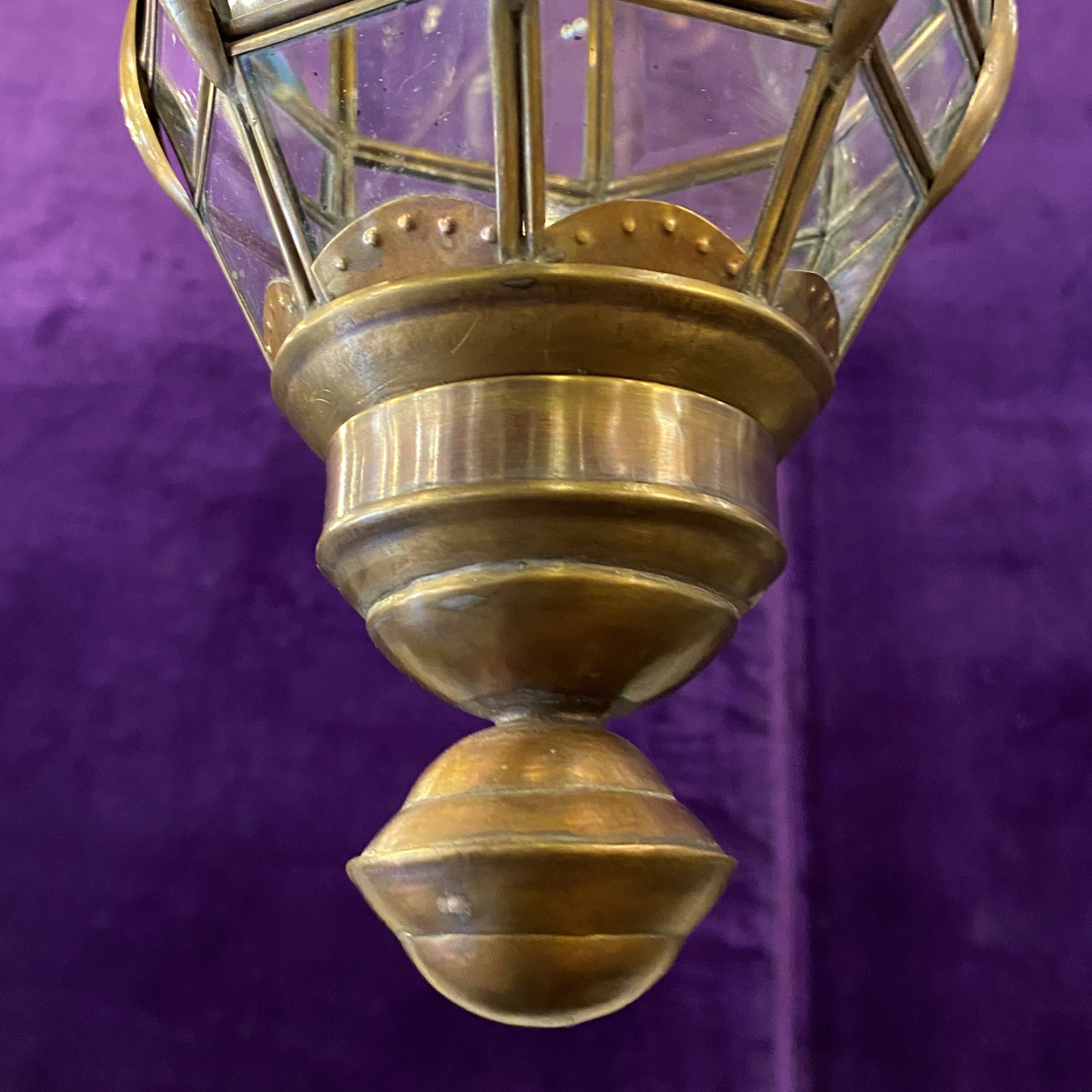 Aged Brass Tapered Lantern