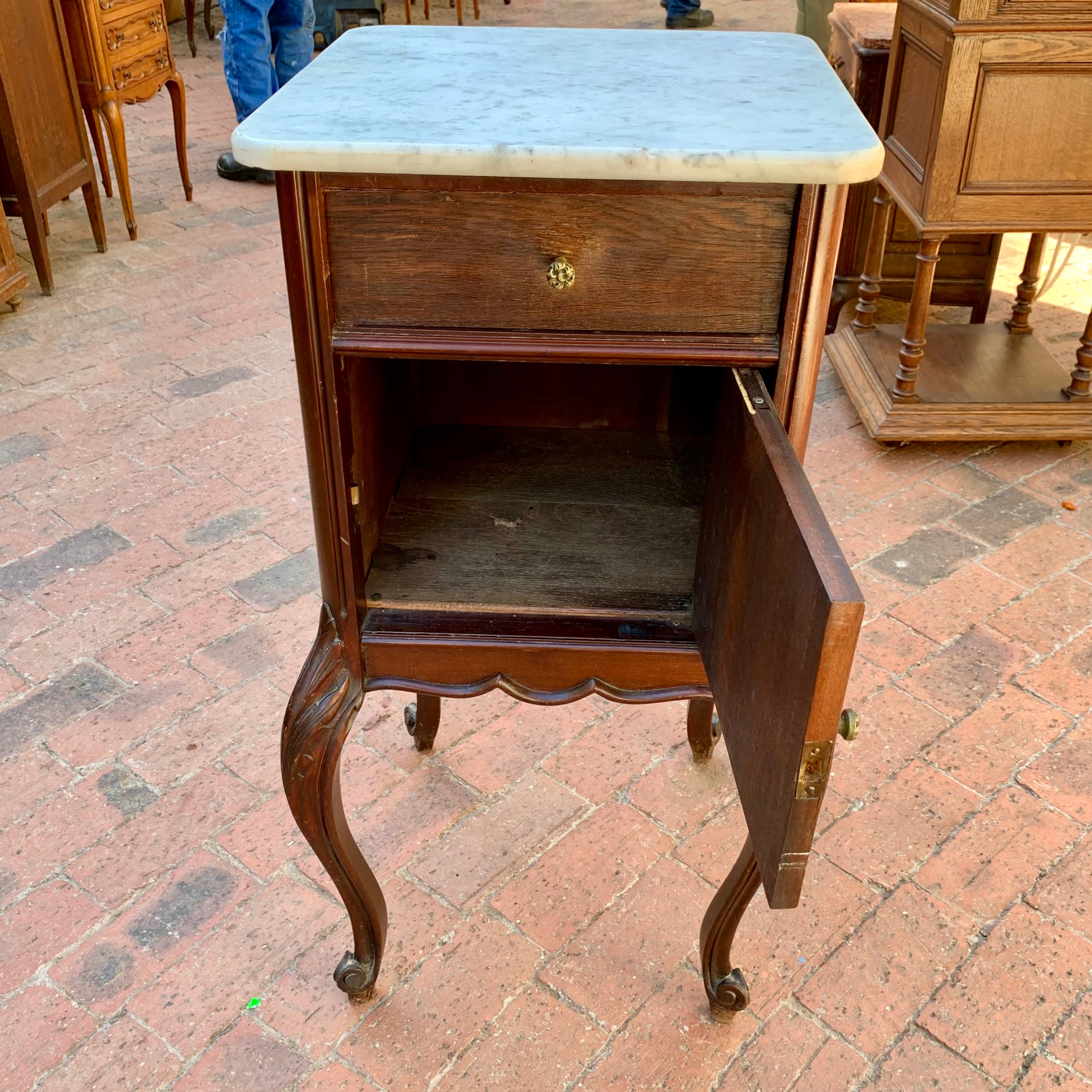 Antique Pedestal with Cabriole Legs