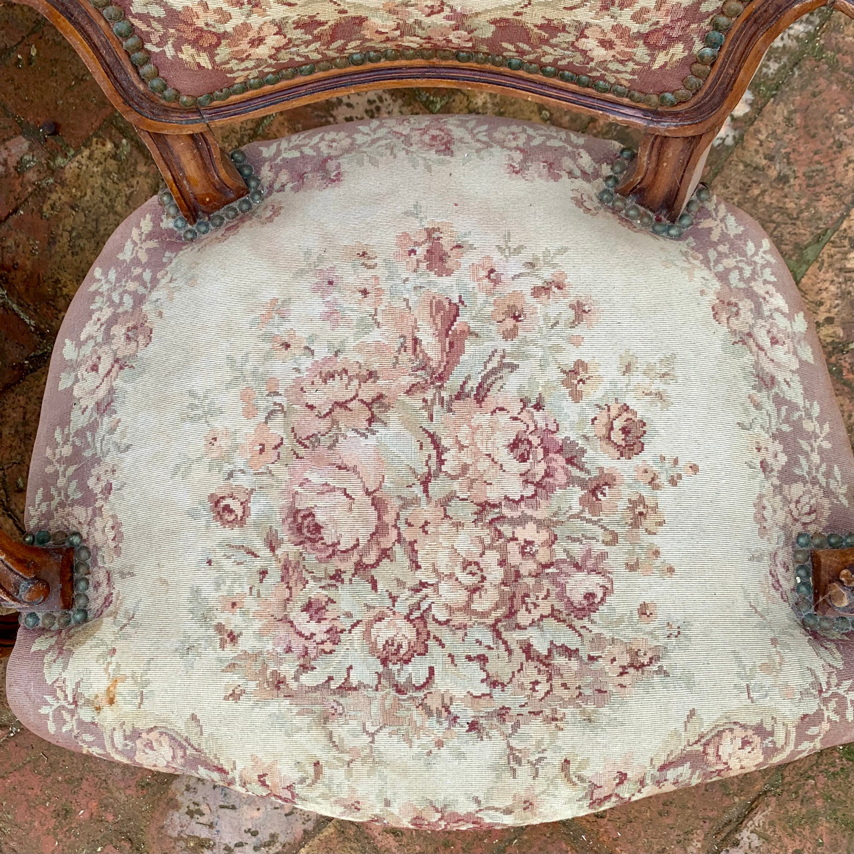 A Pair of Antique Walnut Armchairs - SOLD