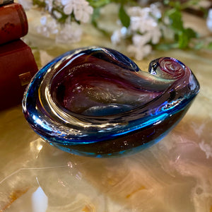 Gorgeous Spiral Shell Murano Ashtray