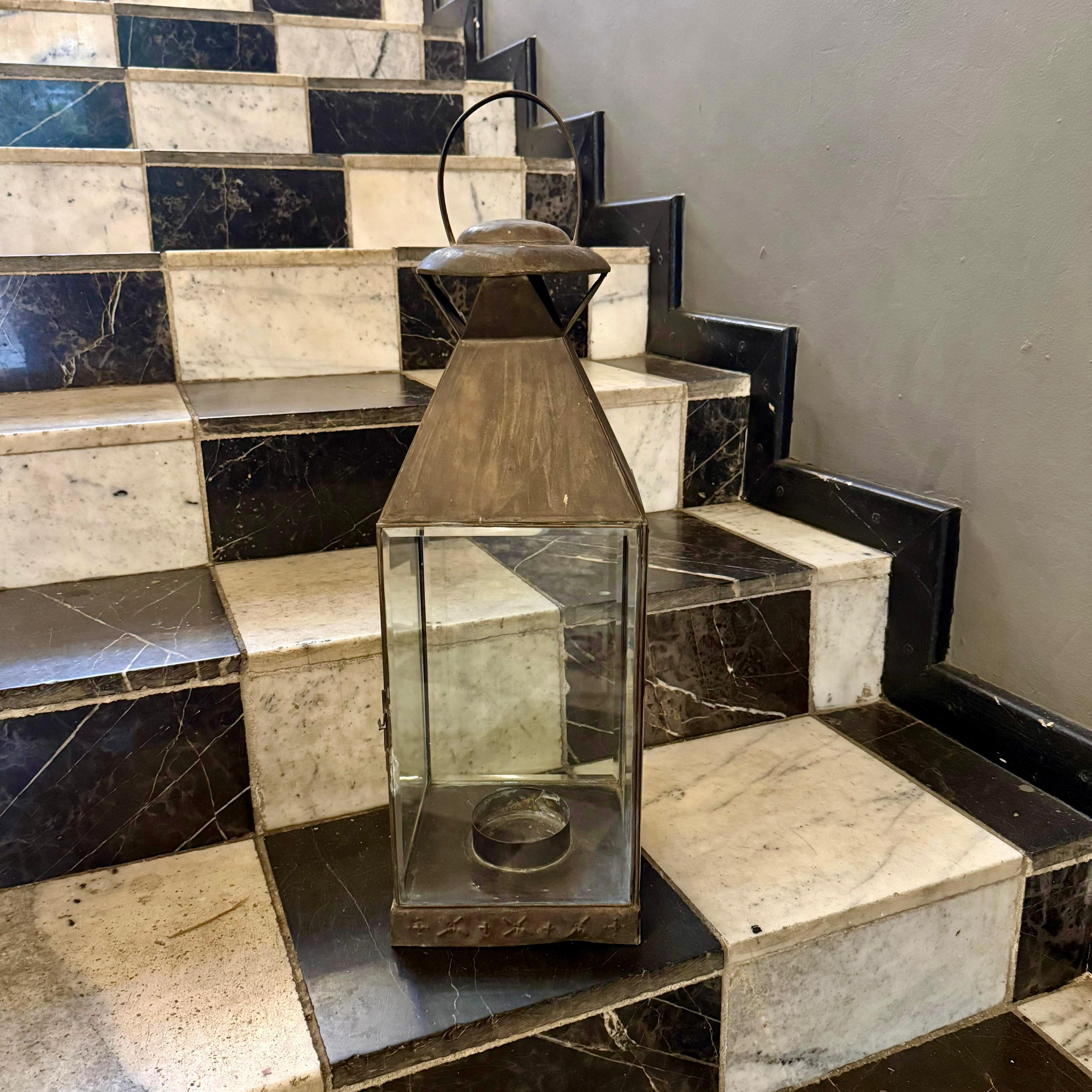 Vintage Patina Table Lantern - SOLD