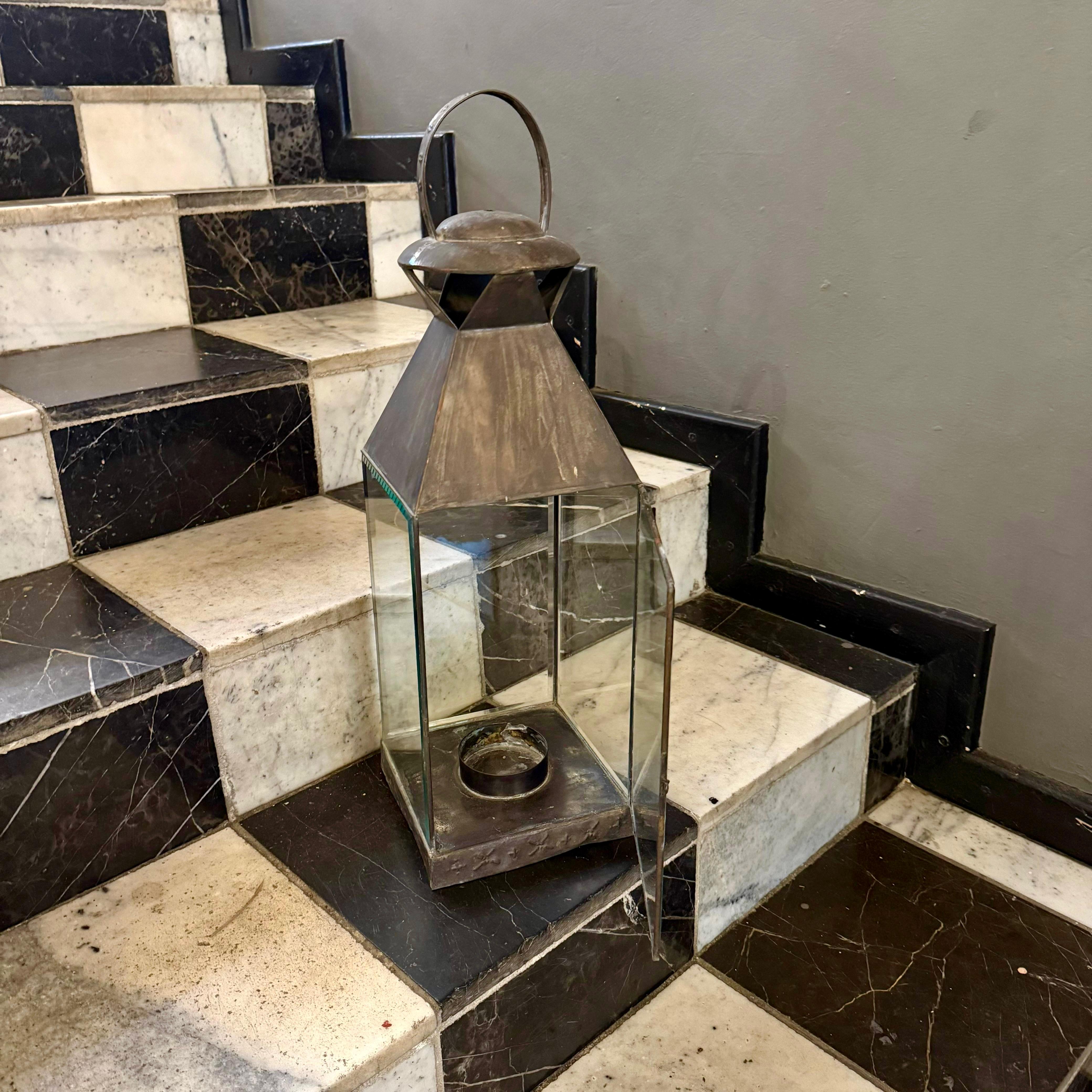 Vintage Patina Table Lantern - SOLD