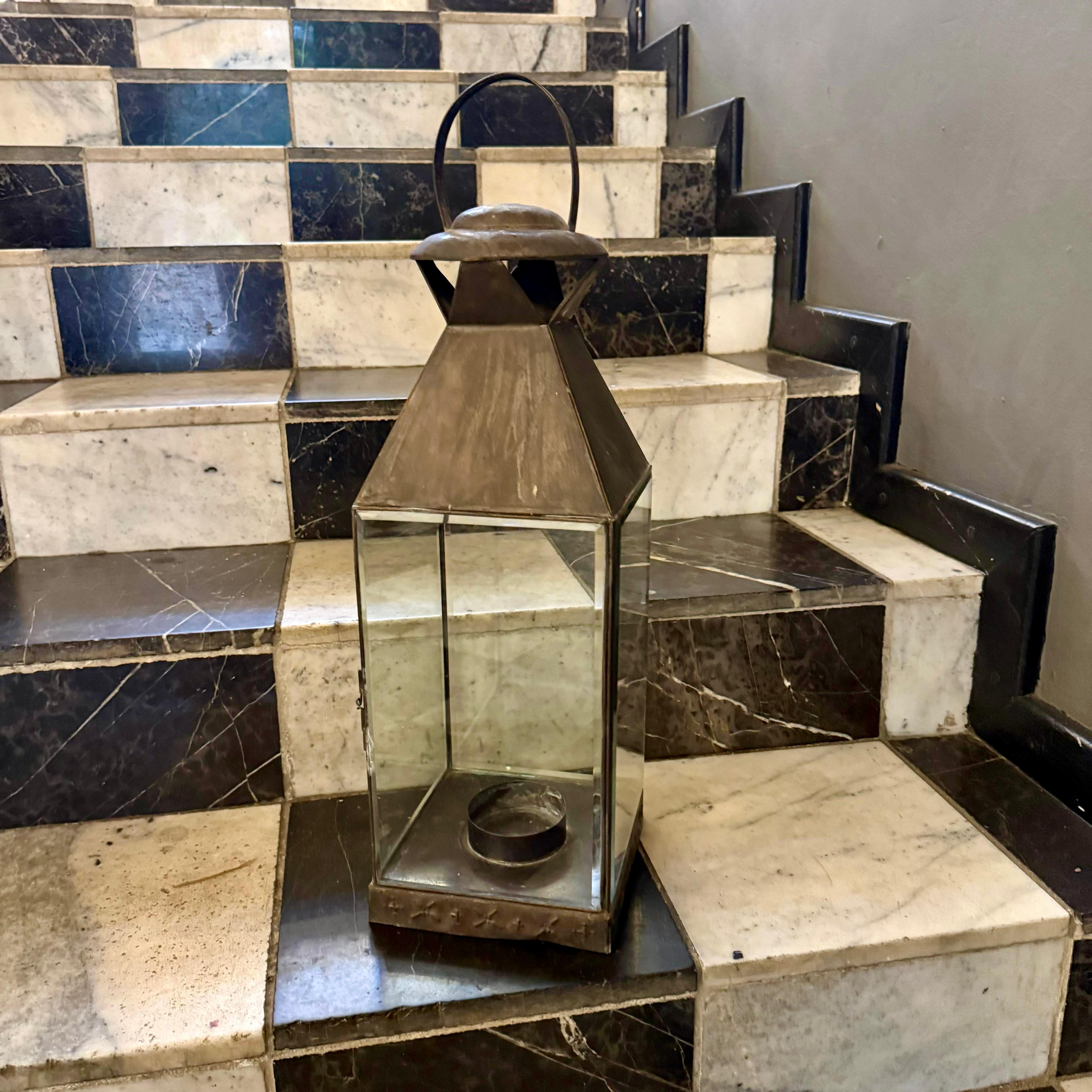 Vintage Patina Table Lantern - SOLD