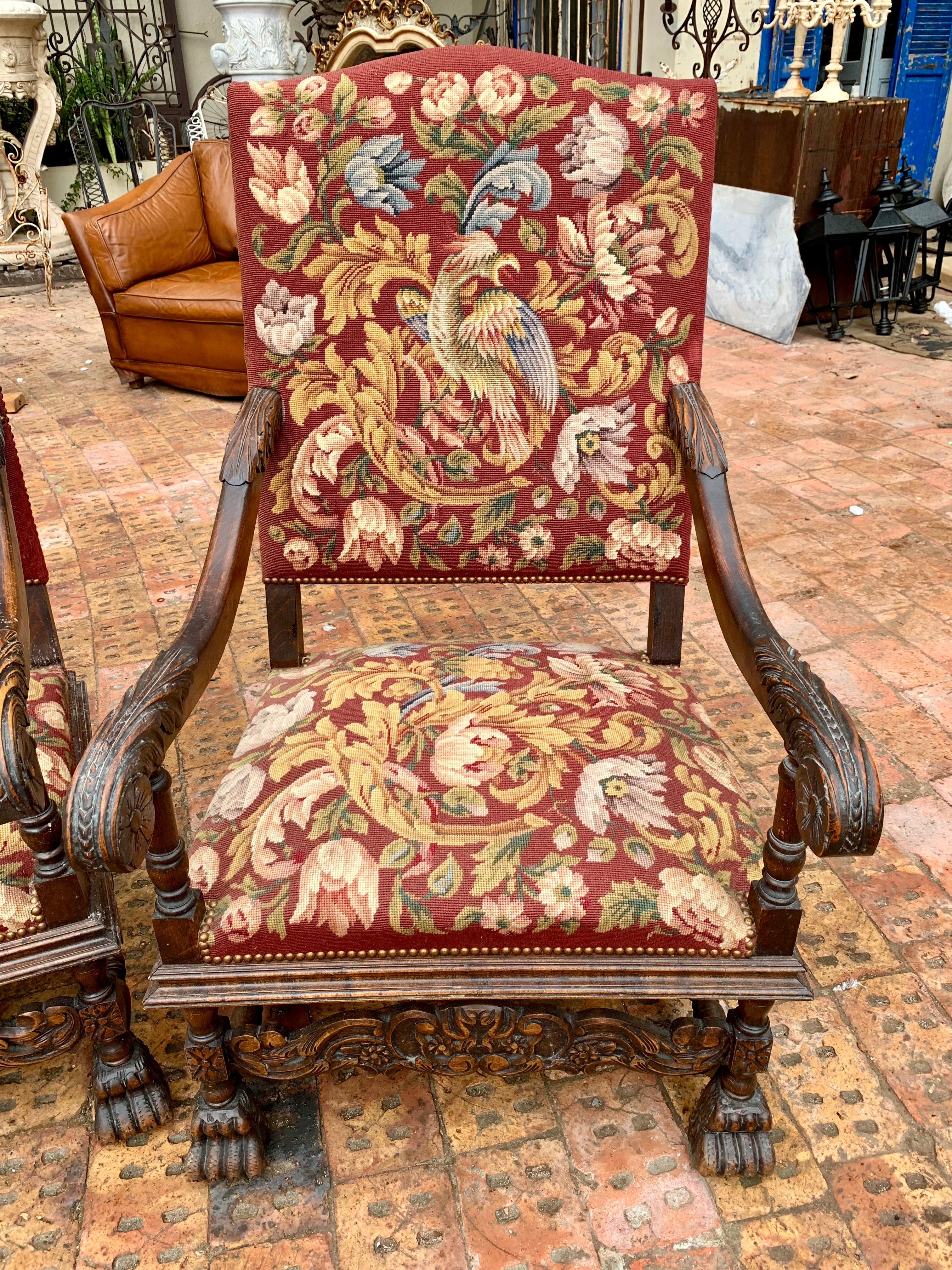 Antique Pair of Large Armchairs