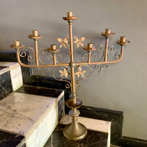 Lovely Patinated Brass Candelabra