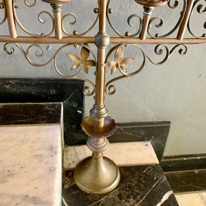 Lovely Patinated Brass Candelabra