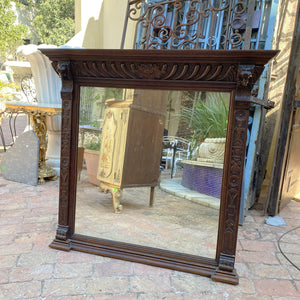 Classic Antique French Oak Mirror