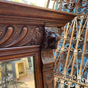 Classic Antique French Oak Mirror