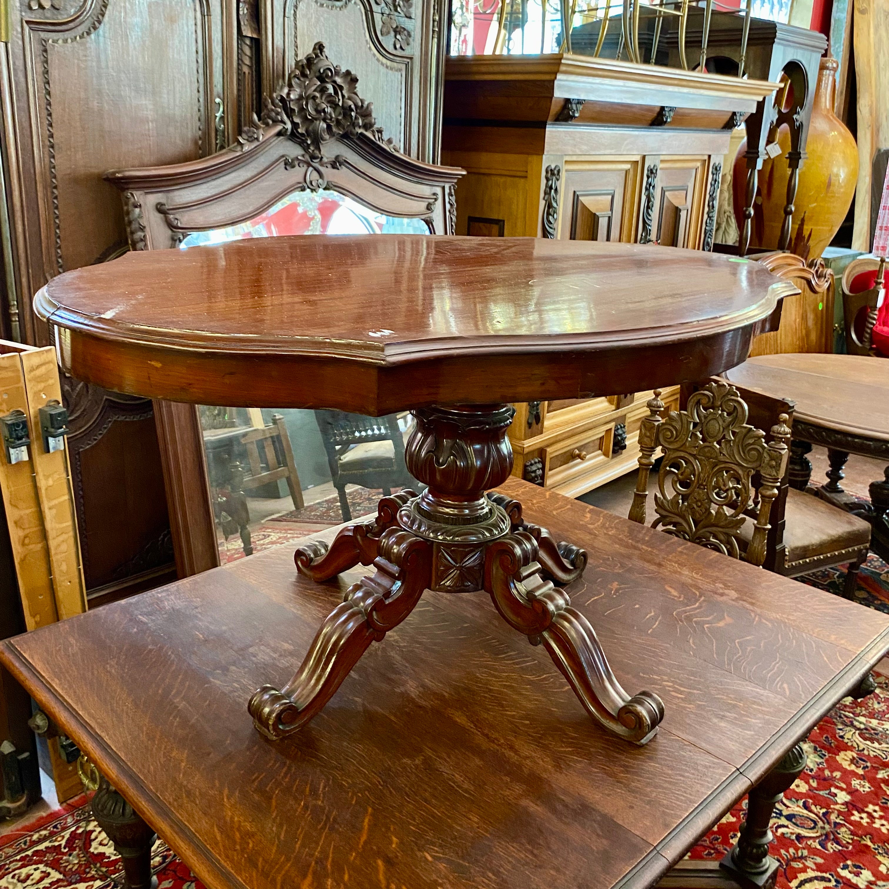 Beautiful Hand Carved Mahogany Table