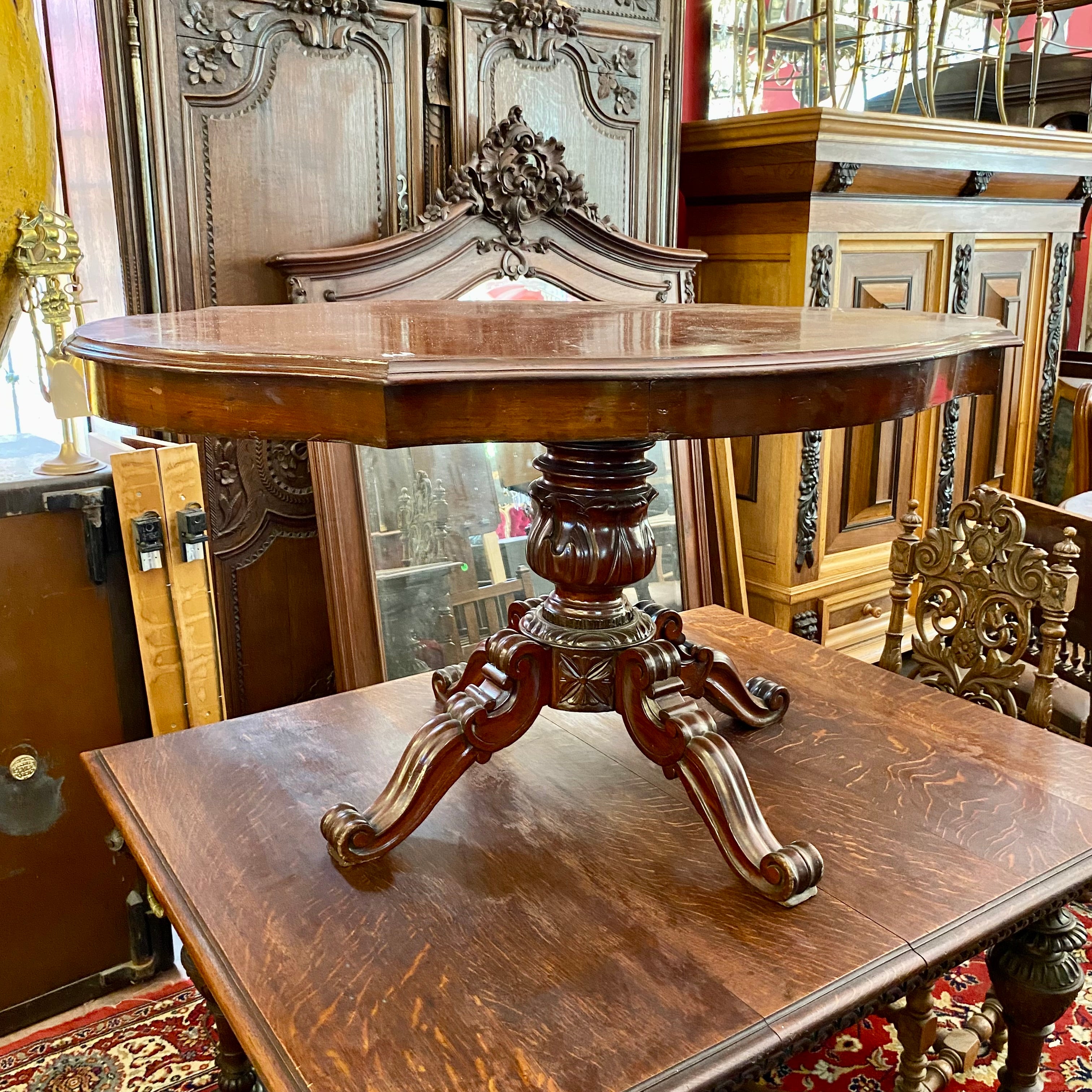 Beautiful Hand Carved Mahogany Table