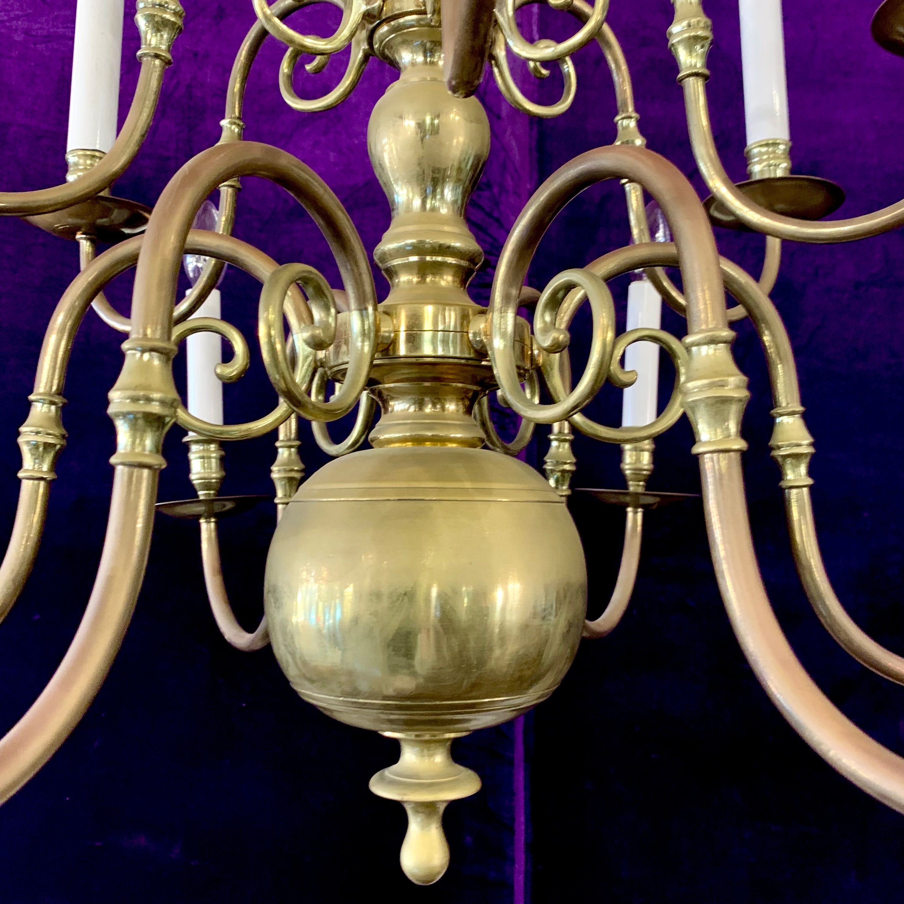 Antique Brass Double Tier Felmish Chandelier