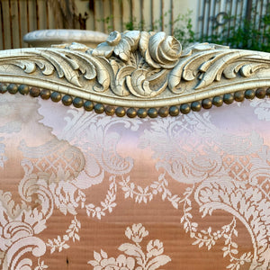 Antique French Satin Upholstery Bed Frame - DOUBLE