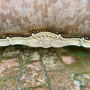 Antique French Satin Upholstery Bed Frame - DOUBLE