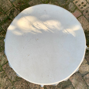 Pretty Wrought Iron and Cement Base with Marble Top Table - SOLD