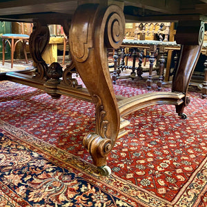 Impressive and Large Antique Walnut Extendable Dining Table