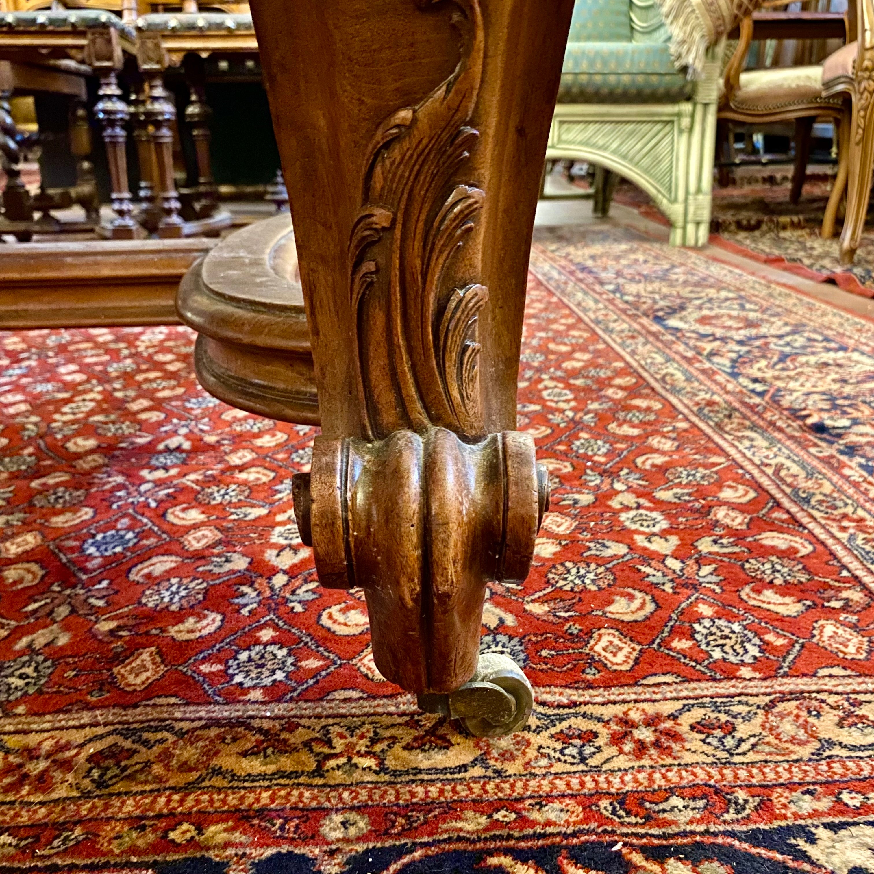 Impressive and Large Antique Walnut Extendable Dining Table