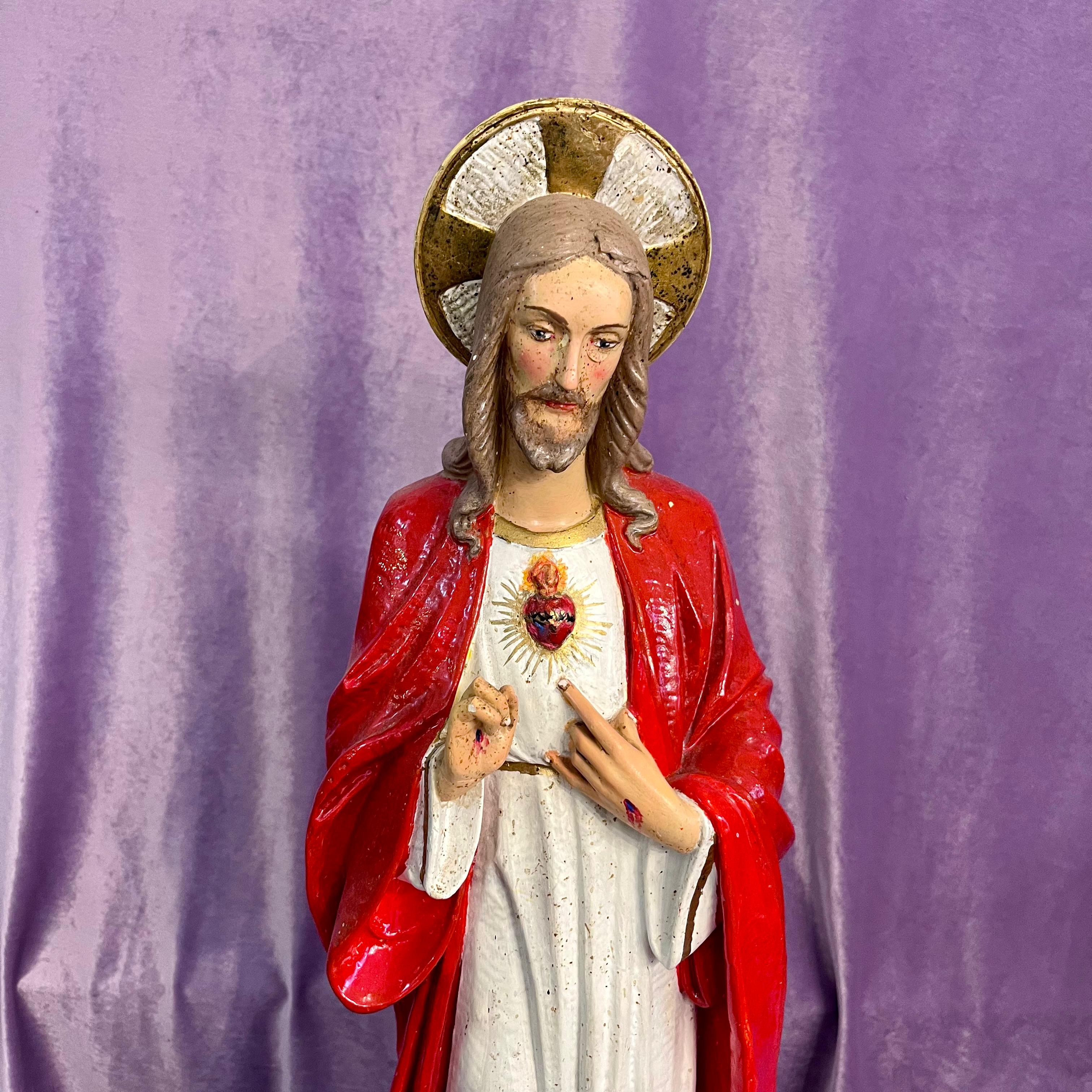 Haloed Sacred Heart of Jesus Sculpture