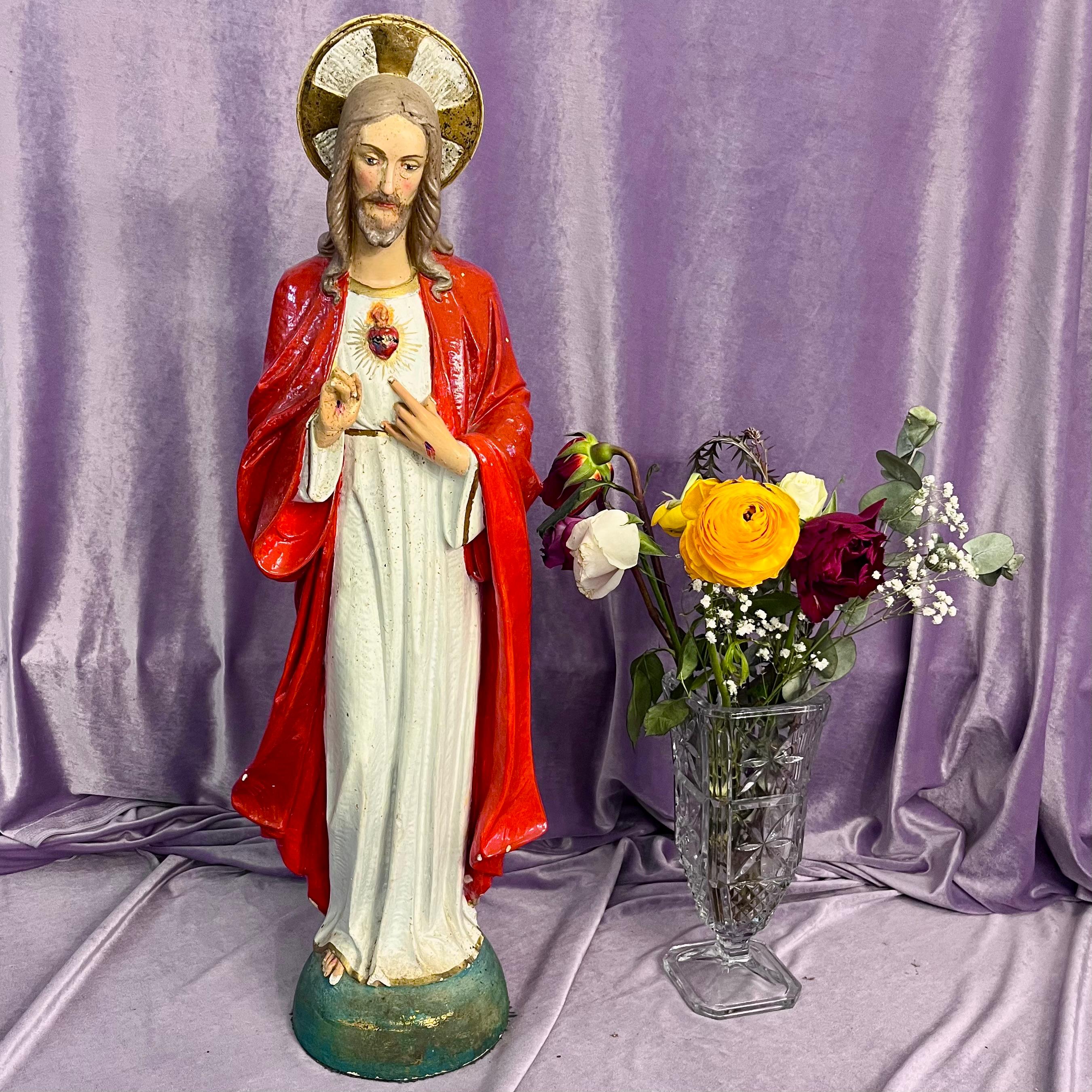 Haloed Sacred Heart of Jesus Sculpture