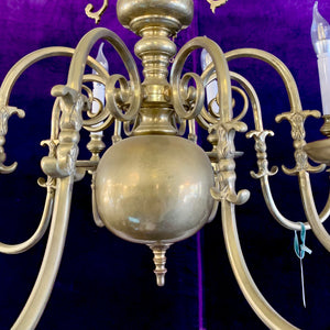 Beautiful Antique Brass Flemish Chandelier