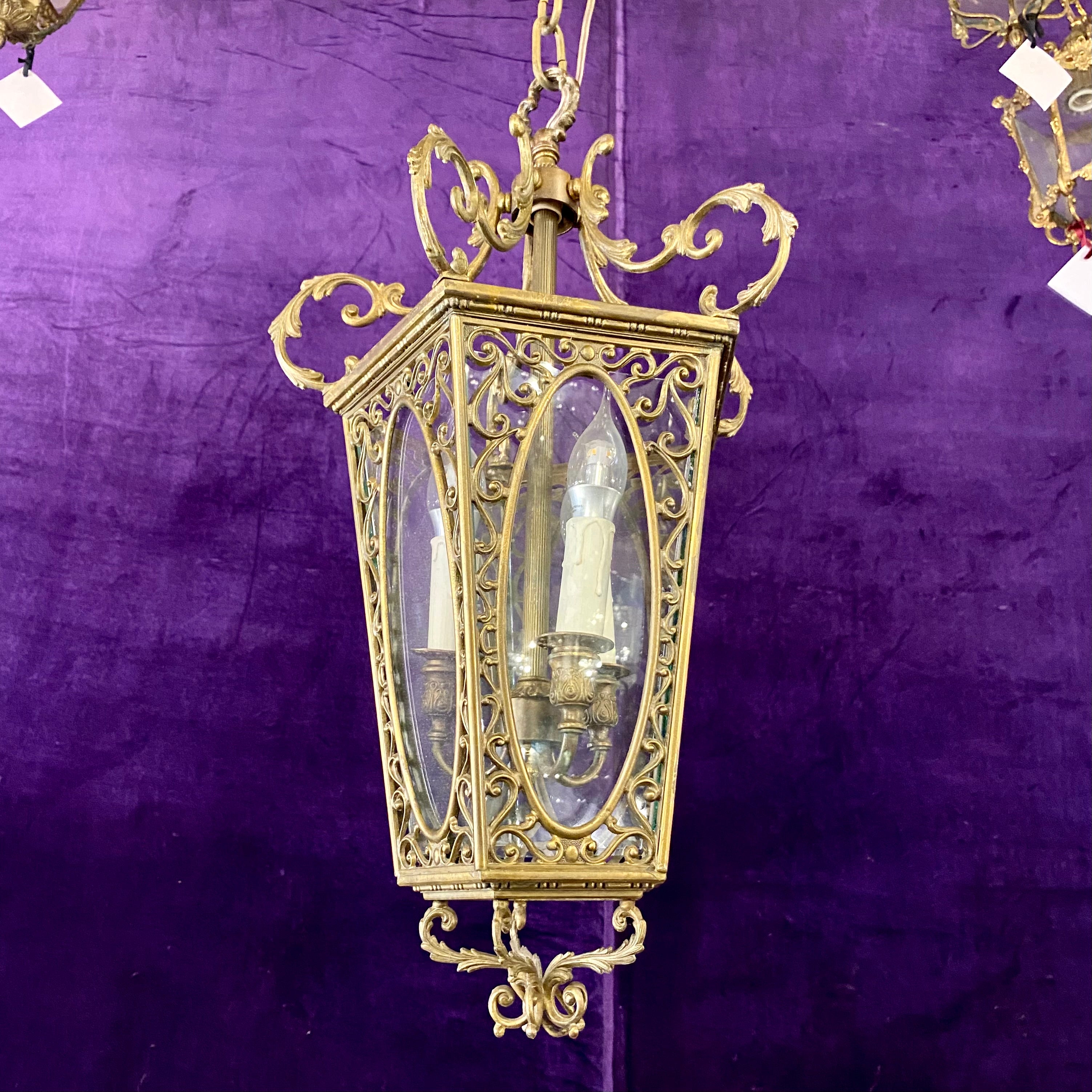 Decorative and Ornate Aged Brass Lantern