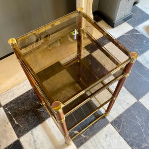 A Mid Century Brass and Glass Side Table