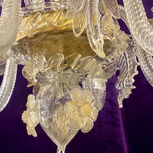 Elegant Gold Antique Murano Chandelier